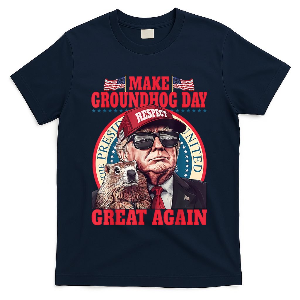 Funny Cool Trump Groundhog Make Groundhog Day Great Again T-Shirt