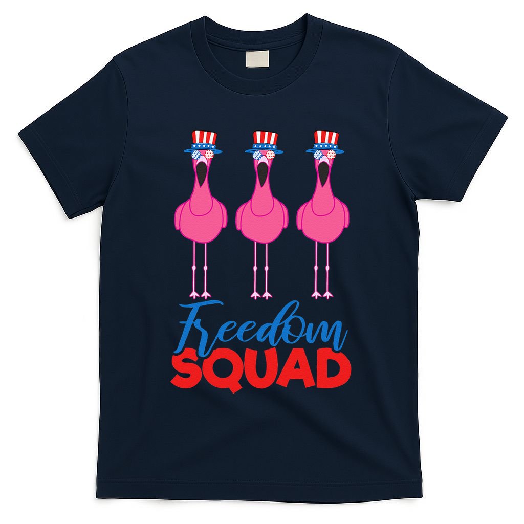 Flamingo Freedom Squad Matching 4th Of July Usa Team Gift T-Shirt