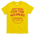 Funny Hotdog Just Here For The Wiener 4th Of July T-Shirt