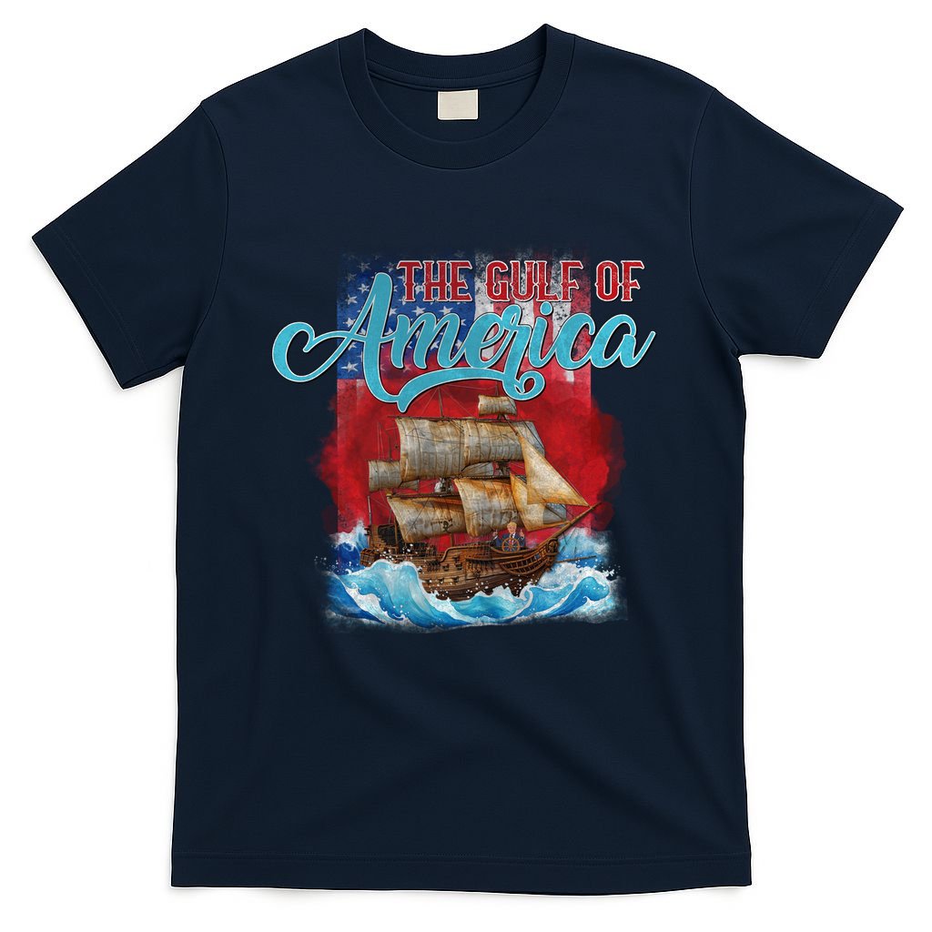 Gulf Of America Vintage Pirate American Trump Flag T-Shirt
