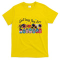 God Shed His Grace On Thee 4th Of July Sunflowers Patriotic T-Shirt
