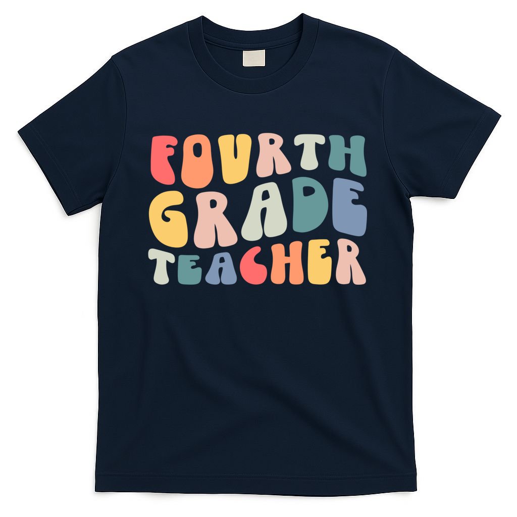Groovy Vintage 4th Fourth Grade Teacher Back To School T-Shirt