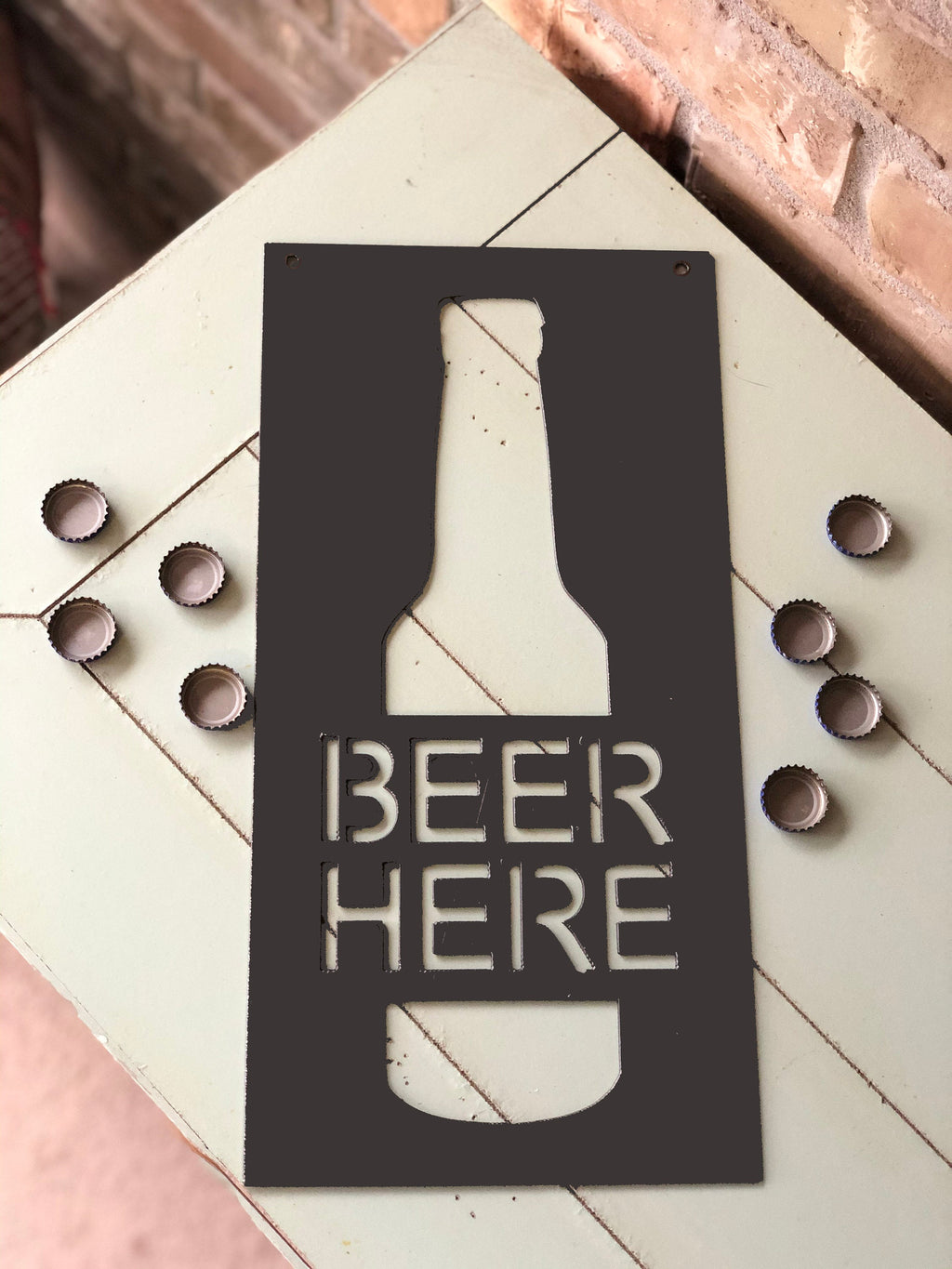 Beer Here Metal Sign | Garage Sign | Man Cave Sign | Beer Sign | Custom Beer Sign
