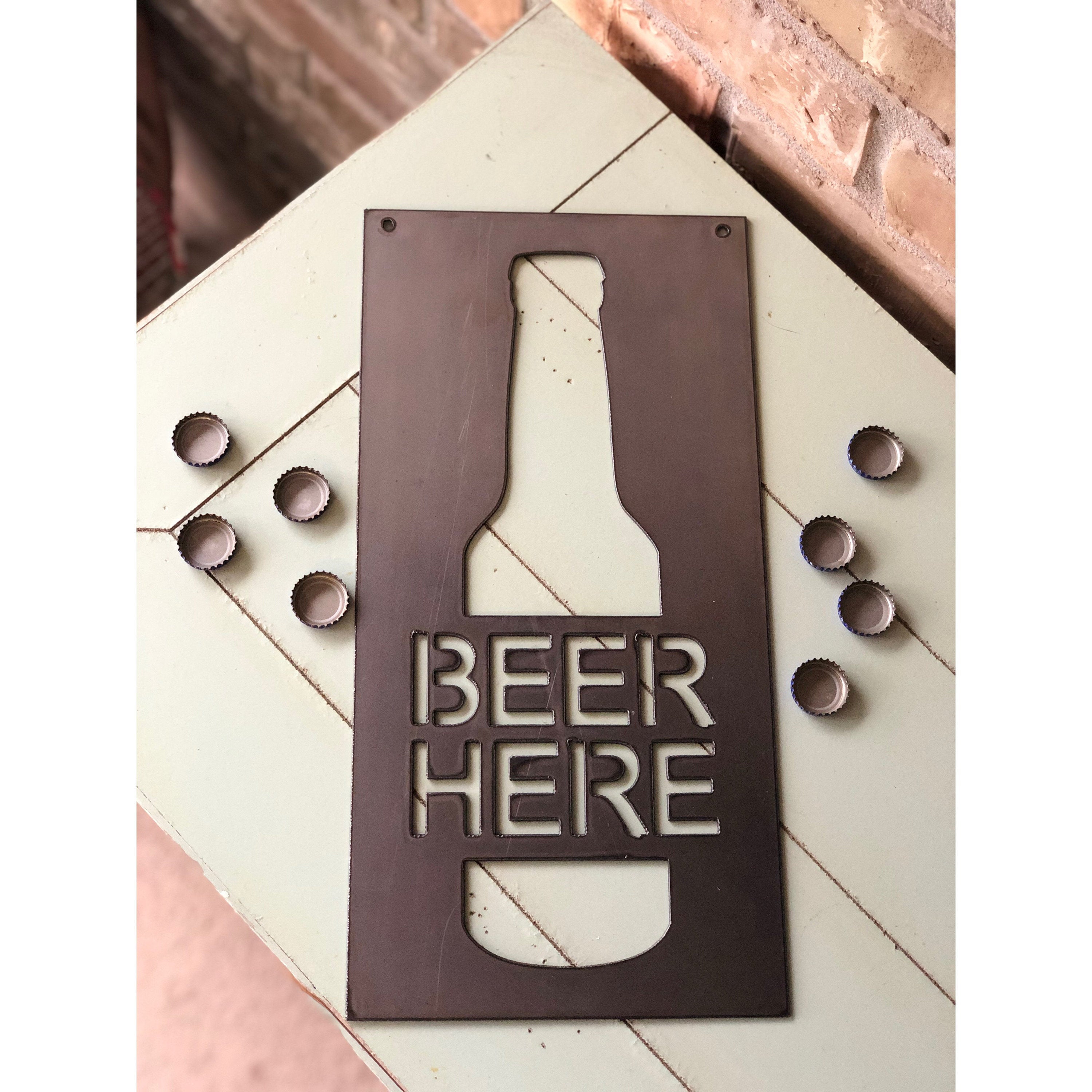Beer Here Metal Sign | Garage Sign | Man Cave Sign | Beer Sign | Custom Beer Sign