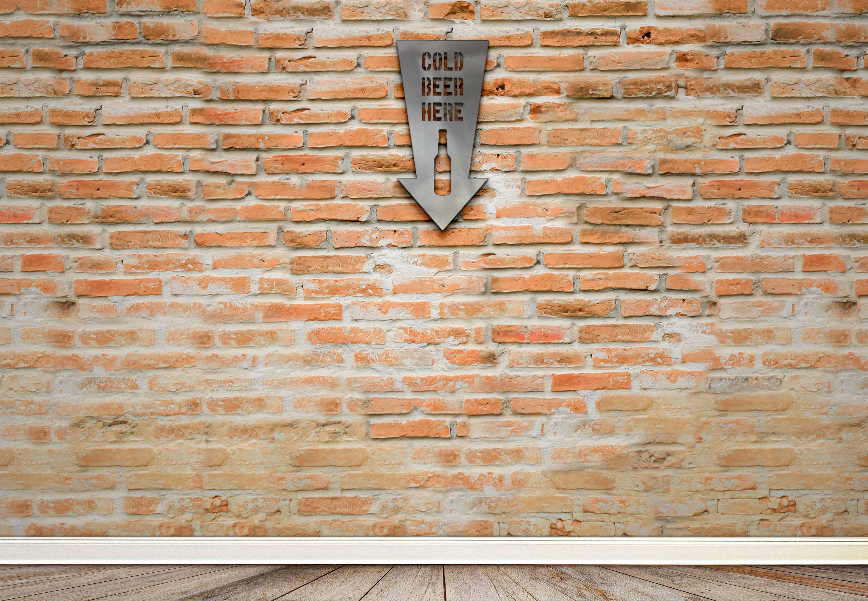 Cold Beer Here Metal Sign, Man Cave Bar Sign, Cold Beer Arrow Sign, Cold Beer Vertical Sign, Bars Decorative Sign, Beer Lover Bar Sign