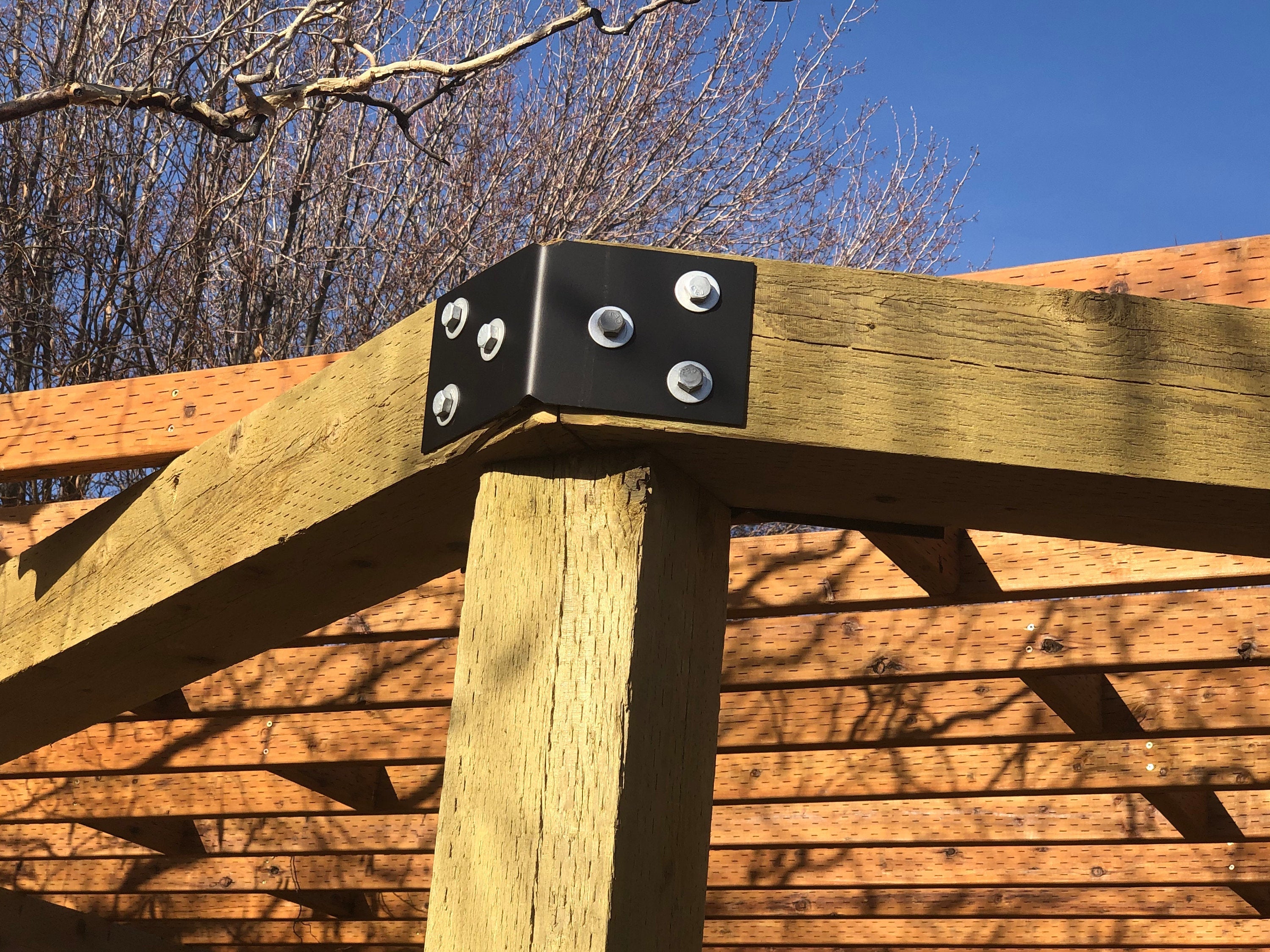 16 Piece Octagon Pergola Bracket Set for 4 x 4 Posts - Heavy Duty Pergola Brackets Made In the USA!