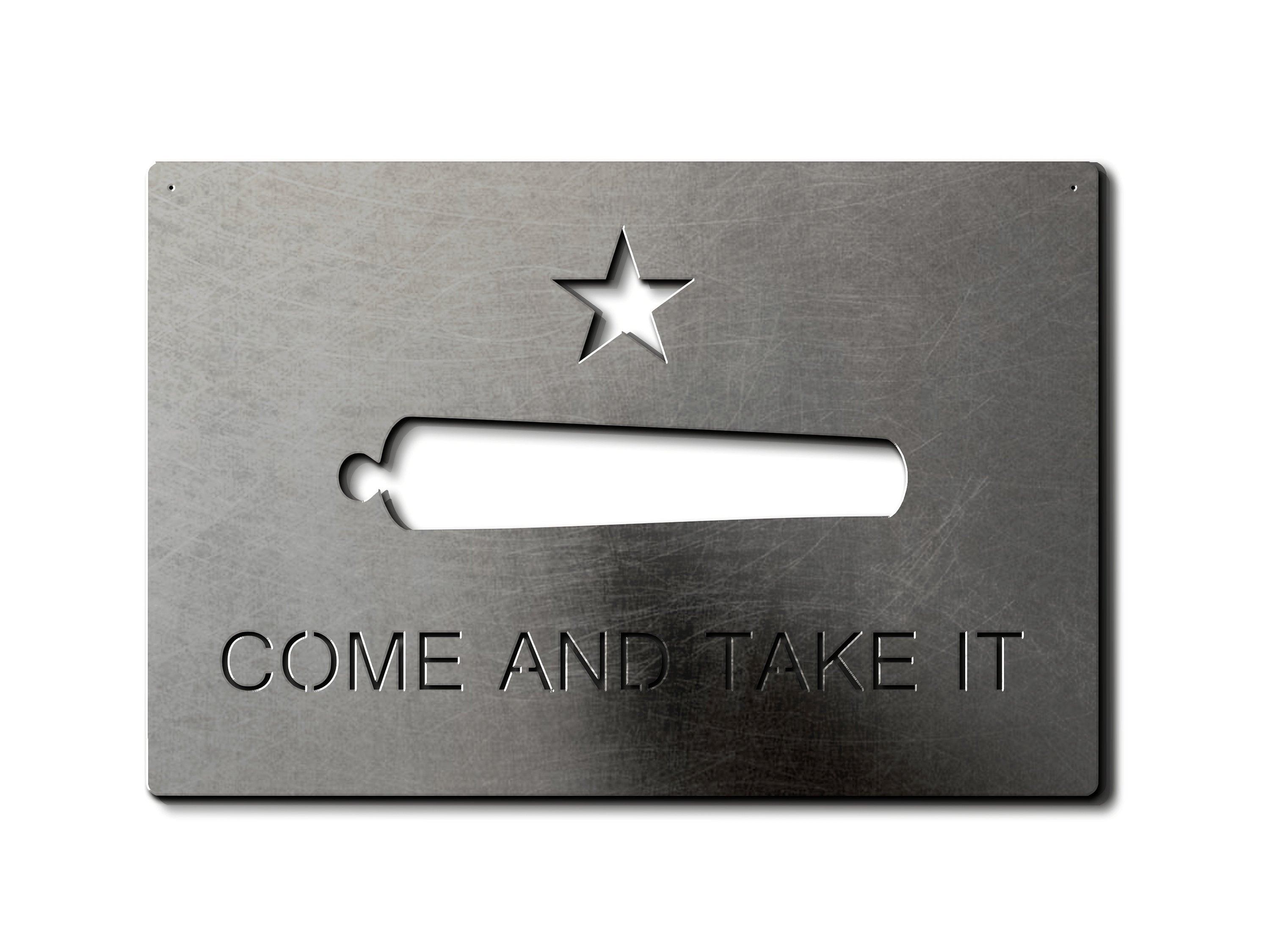 Come and Take It Metal Flag - Custom Gun Wall Art 24 Inch