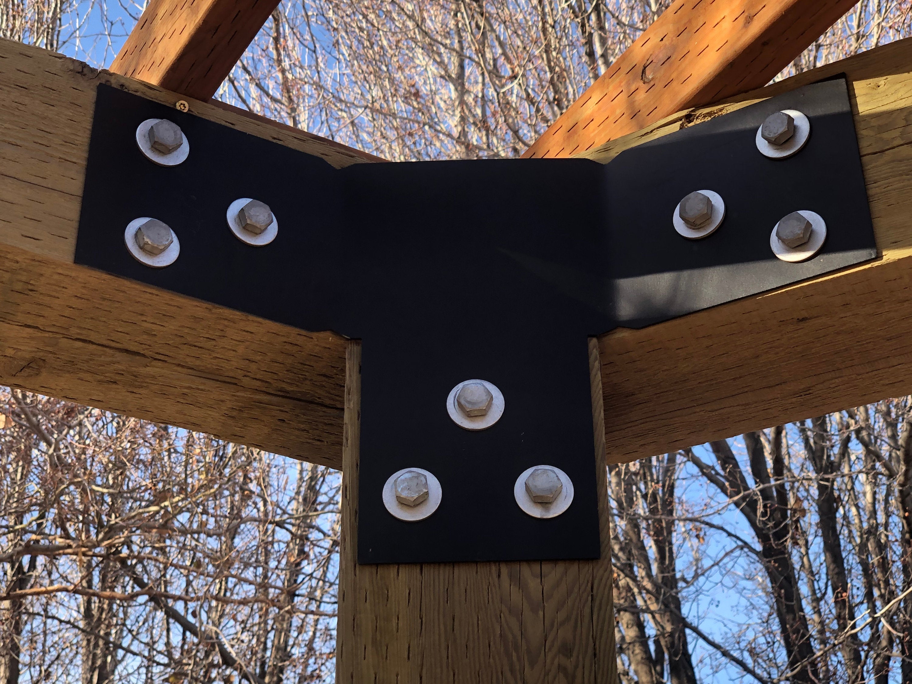 16 Piece Octagon Pergola Bracket Set for 8 x 8 Posts - Heavy Duty Pergola Brackets Made In the USA!