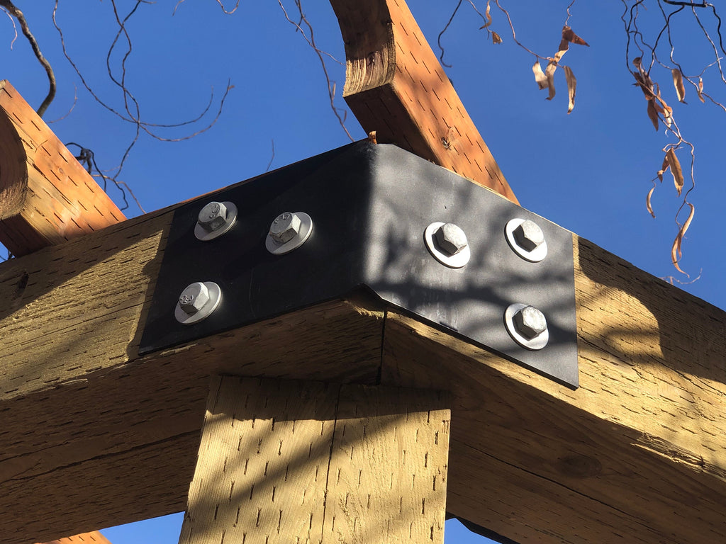 12 Piece Hexagon Pergola Bracket Set for 6 x 6 Posts - Heavy Duty Pergola Brackets Made In the USA!