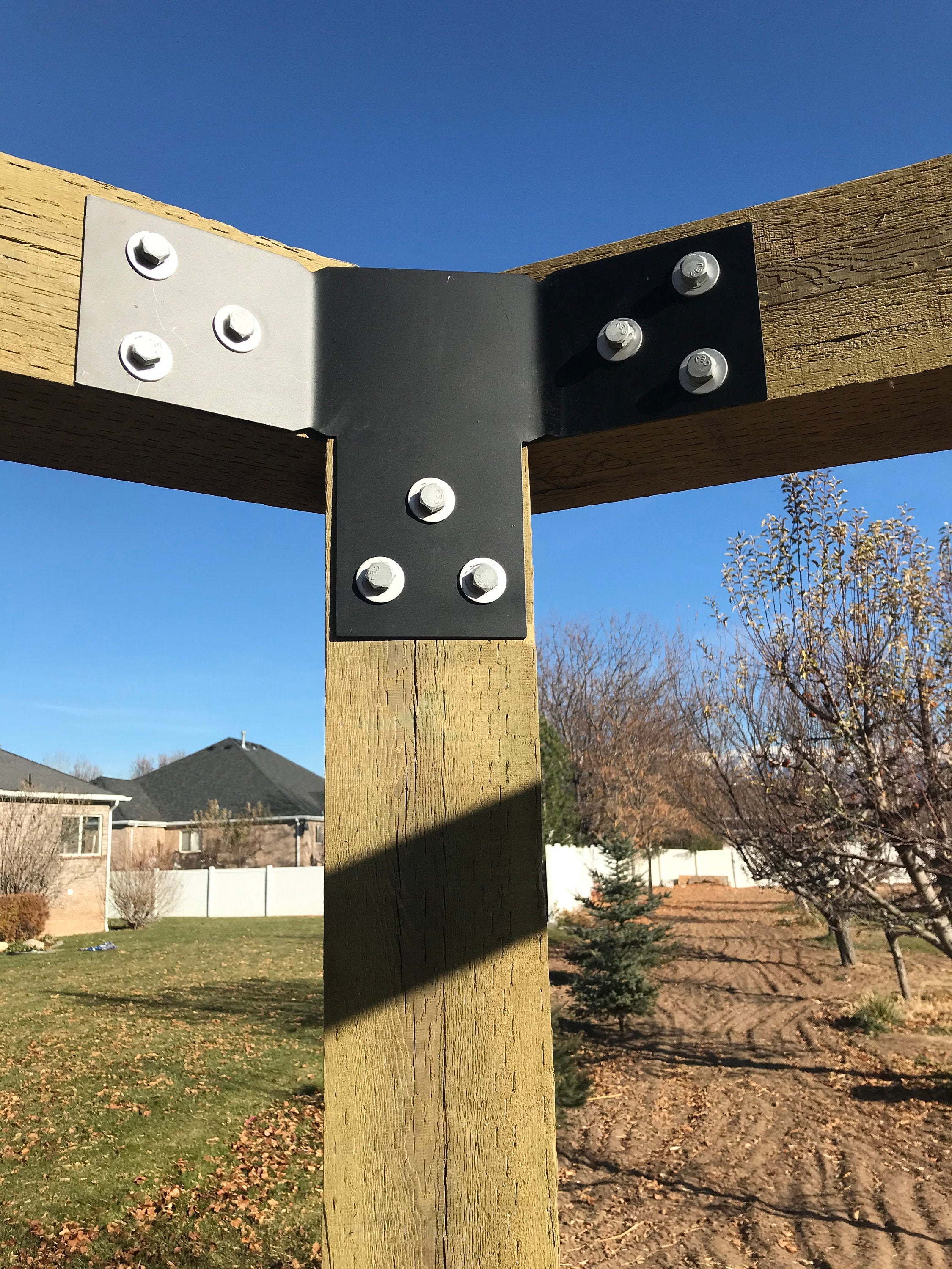 12 Piece Hexagon Pergola Bracket Set for 6 x 6 Posts - Heavy Duty Pergola Brackets Made In the USA!
