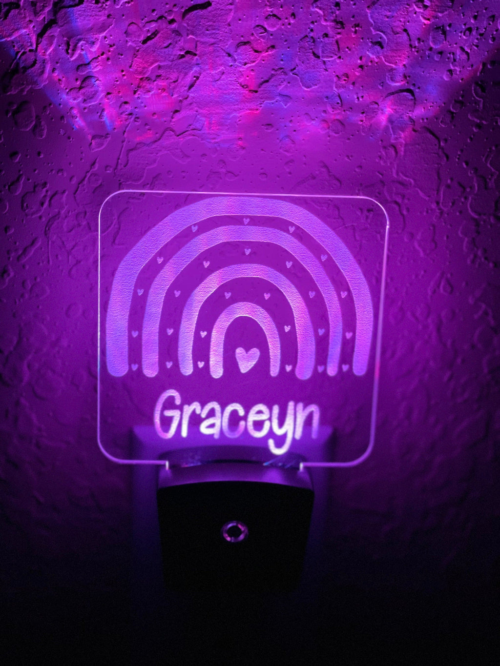 Personalized LED Rainbow Night Light | 7 Color Changing | Plug in Night Light | Name Light | Children's Night Light | Kids Room Light