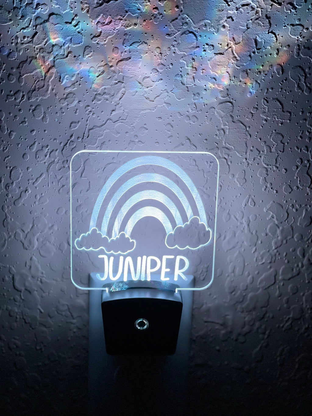 Personalized LED Rainbow & Clouds Night Light | 7 Color Changing | Plug in Night Light | Name Light | Children's Night Light | Room Light