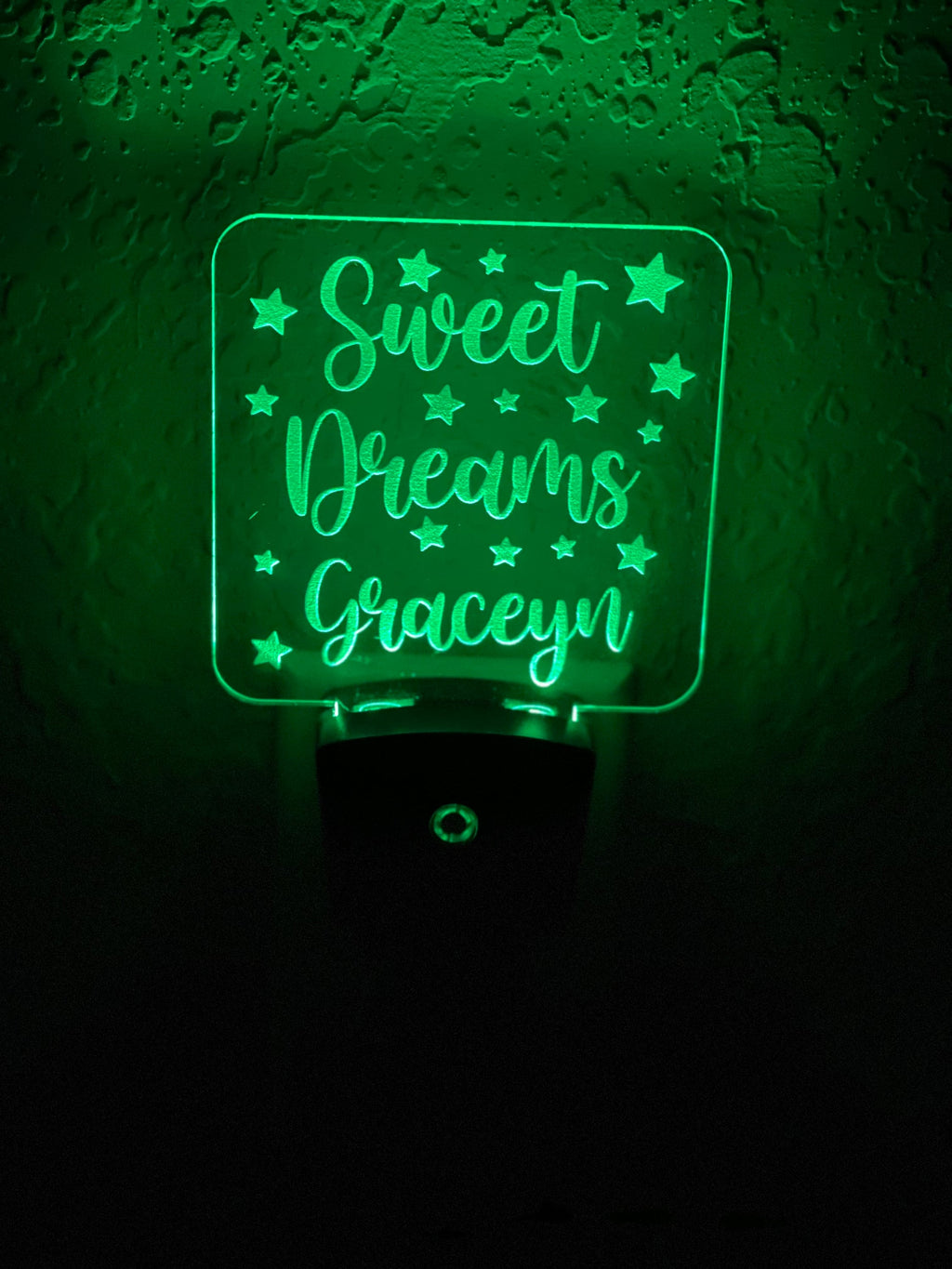 Personalized LED Sweet Dreams Night Light | 7 Color Changing | Plug in Night Light | Name Light | Children's Night Light | Kids Room Light