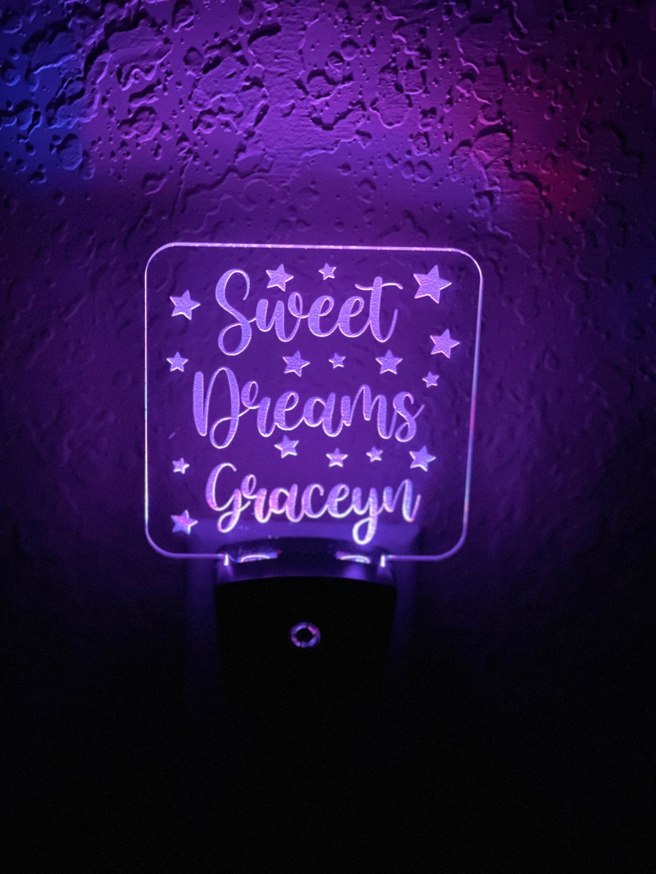 Personalized LED Sweet Dreams Night Light | 7 Color Changing | Plug in Night Light | Name Light | Children's Night Light | Kids Room Light