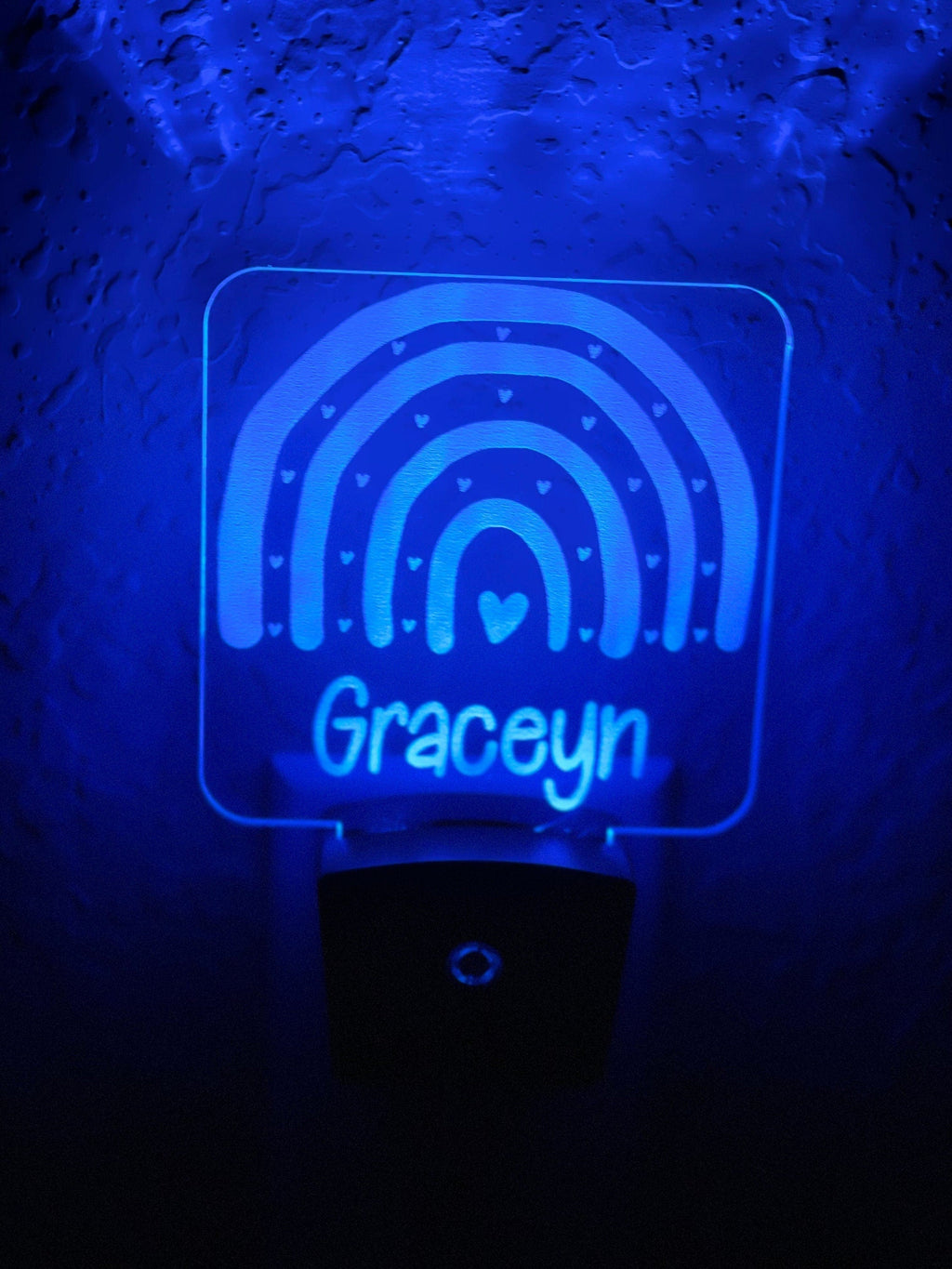 Personalized LED Rainbow Night Light | 7 Color Changing | Plug in Night Light | Name Light | Children's Night Light | Kids Room Light