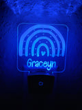 Personalized LED Rainbow Night Light | 7 Color Changing | Plug in Night Light | Name Light | Children's Night Light | Kids Room Light