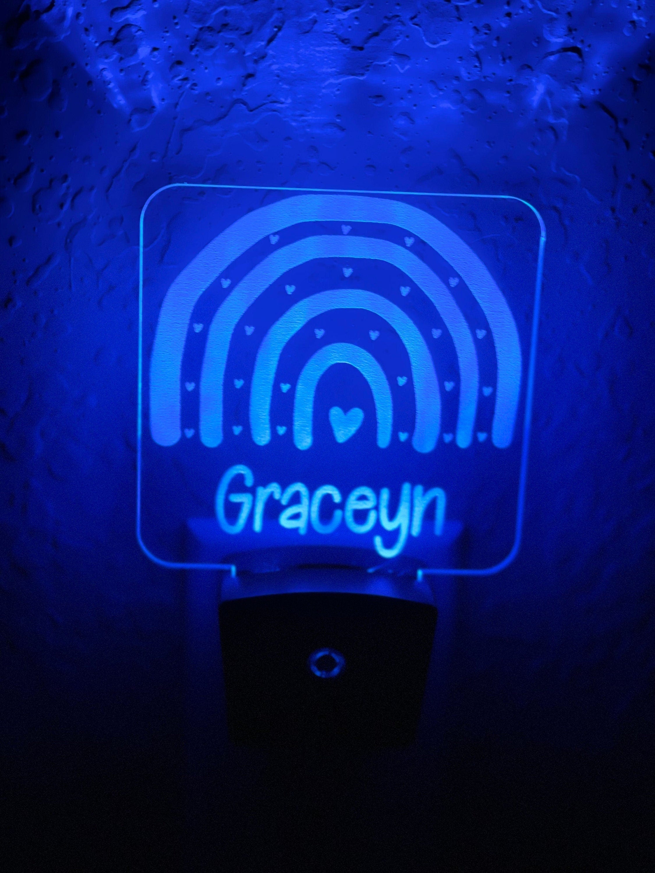 Personalized LED Rainbow Night Light | 7 Color Changing | Plug in Night Light | Name Light | Children's Night Light | Kids Room Light
