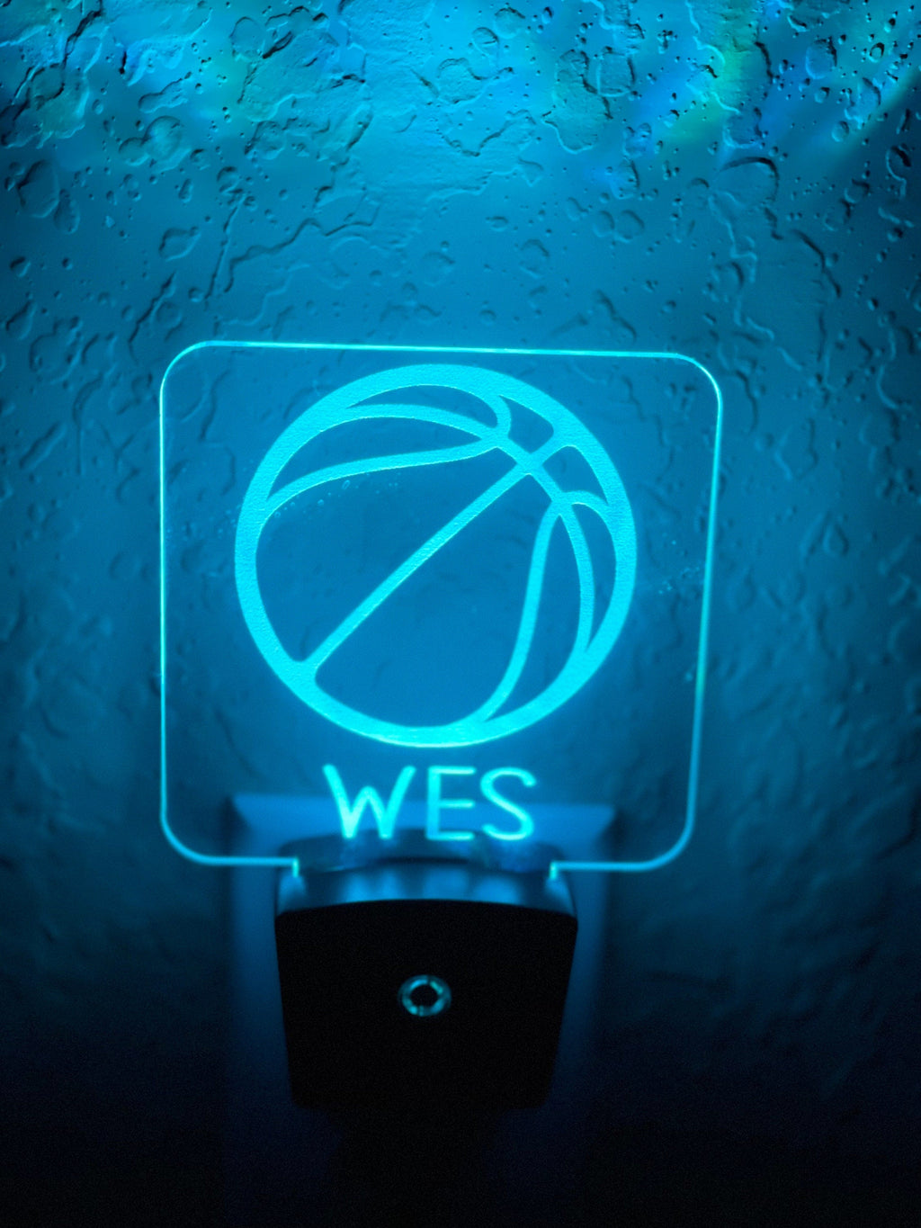 Personalized LED Basketball Night Light | 7 Color Changing | Plug in Night Light | Name Light | Children's Night Light | Kids Room Light