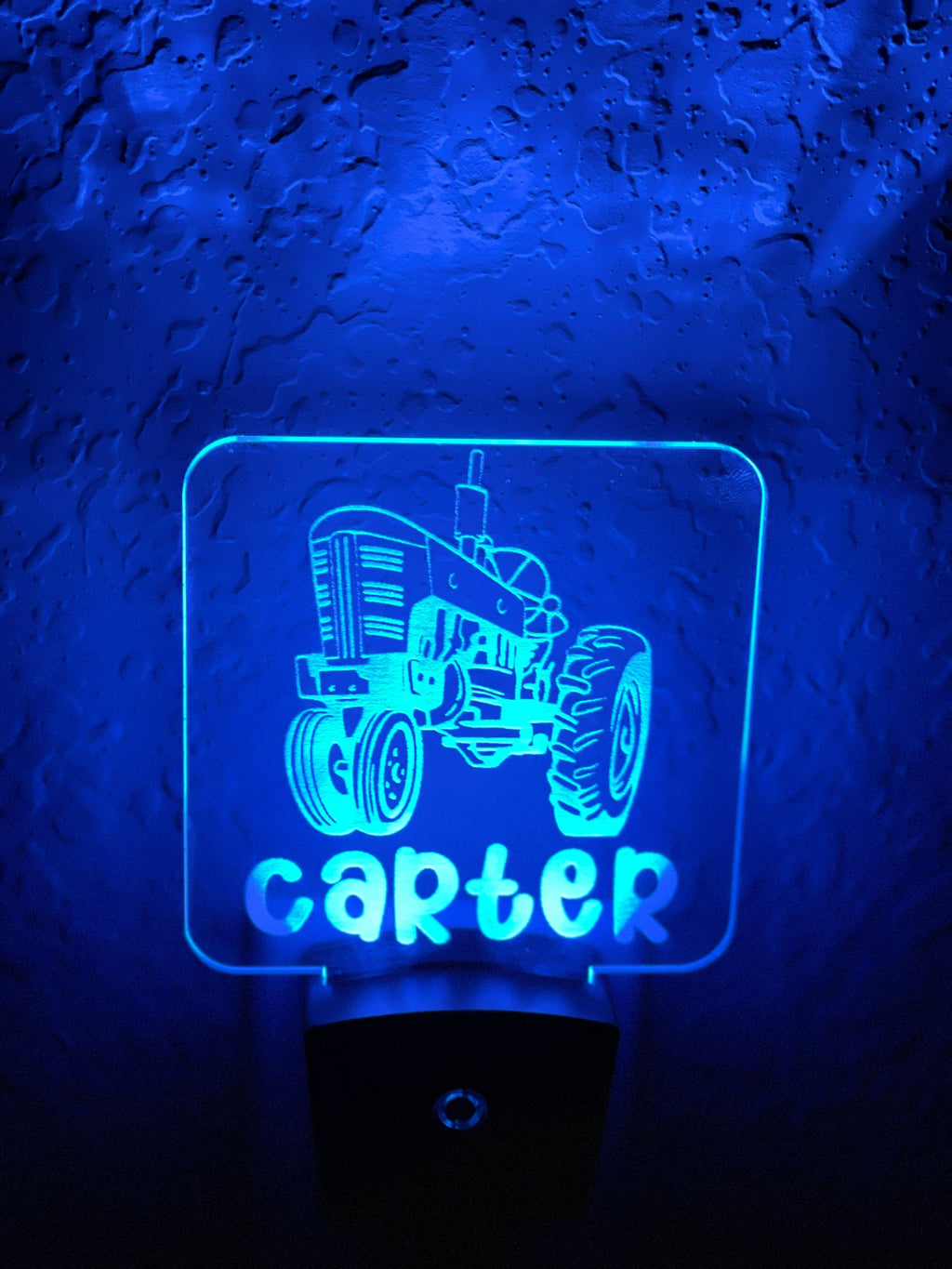Personalized LED Tractor Night Light | 7 Color Changing | Plug in Night Light | Name Light | Children's Night Light | Kids Room Light