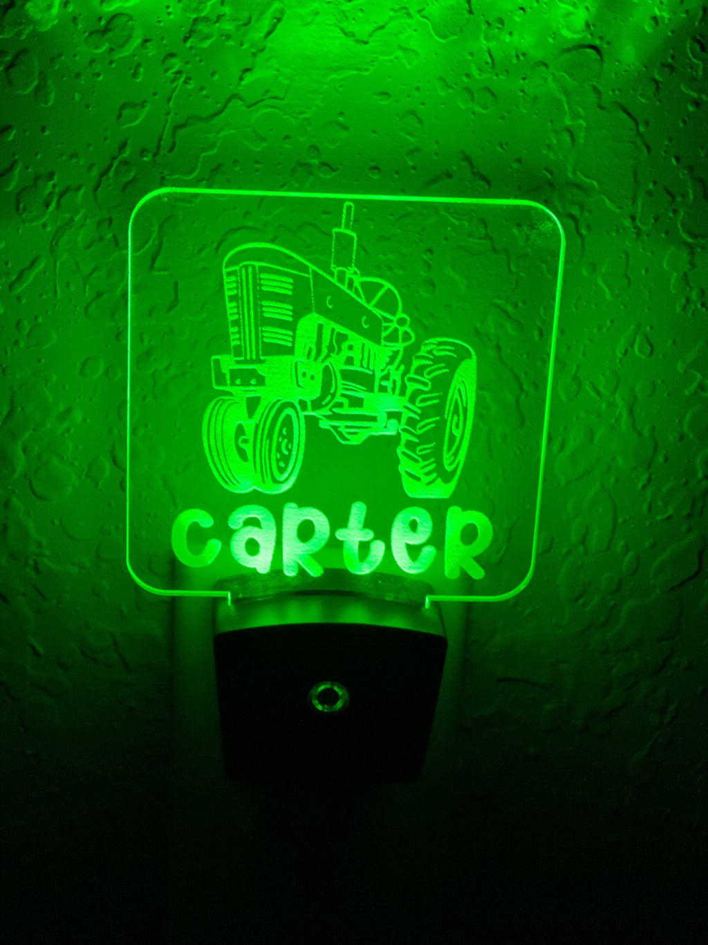 Personalized LED Tractor Night Light | 7 Color Changing | Plug in Night Light | Name Light | Children's Night Light | Kids Room Light