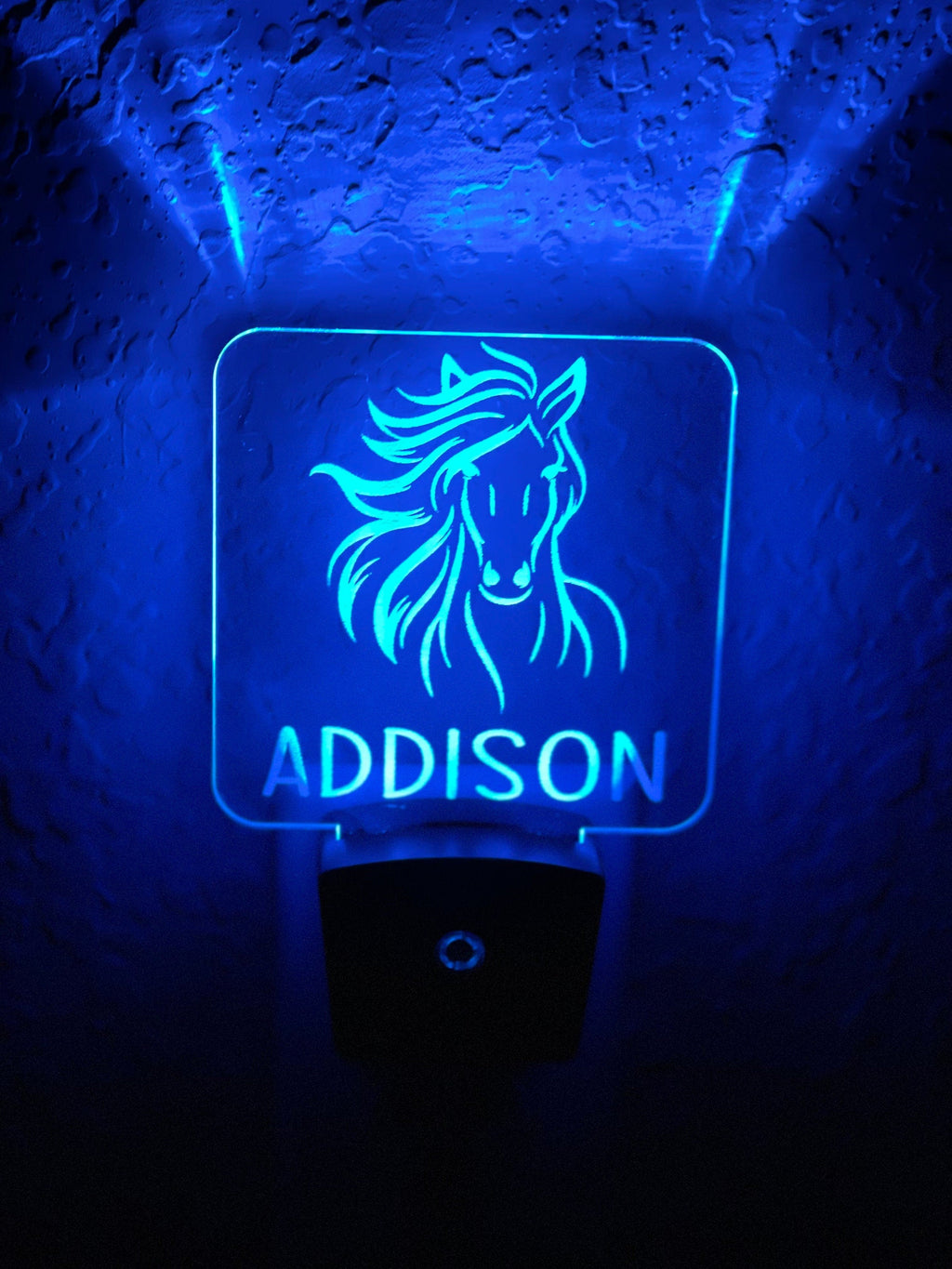 Personalized LED Horse Night Light | 7 Color Changing | Plug in Night Light | Name Light | Children's Night Light | Kids Room Light
