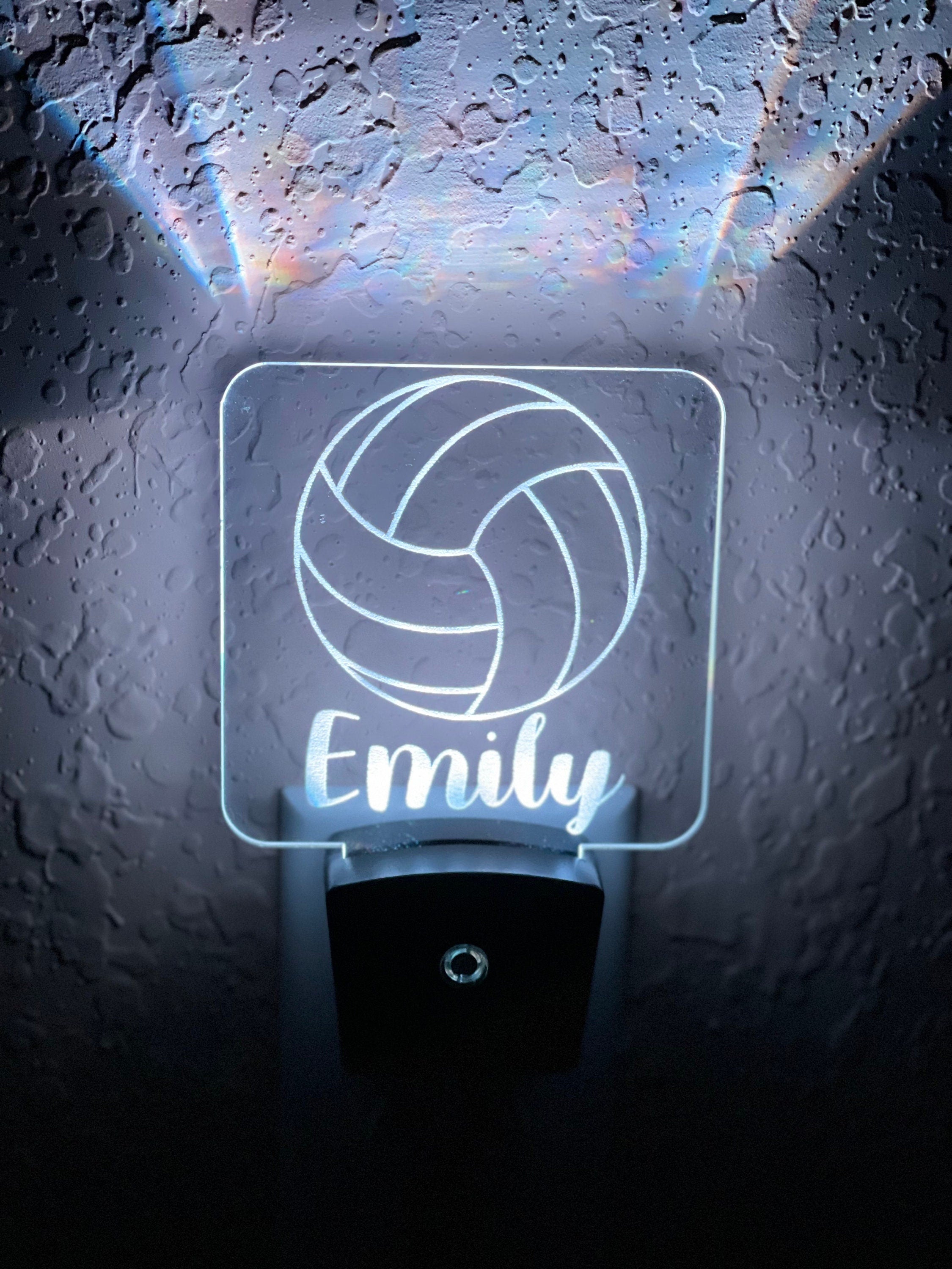 Personalized LED Volleyball Night Light | 7 Color Changing | Plug in Night Light | Name Light | Children's Night Light | Kids Room Light