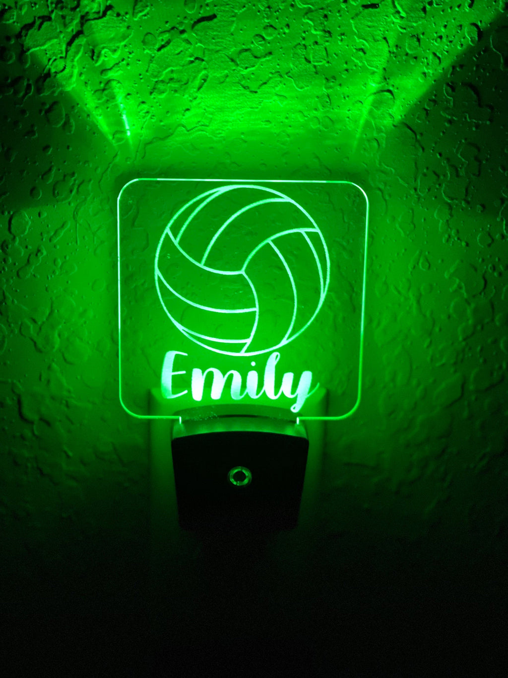 Personalized LED Volleyball Night Light | 7 Color Changing | Plug in Night Light | Name Light | Children's Night Light | Kids Room Light