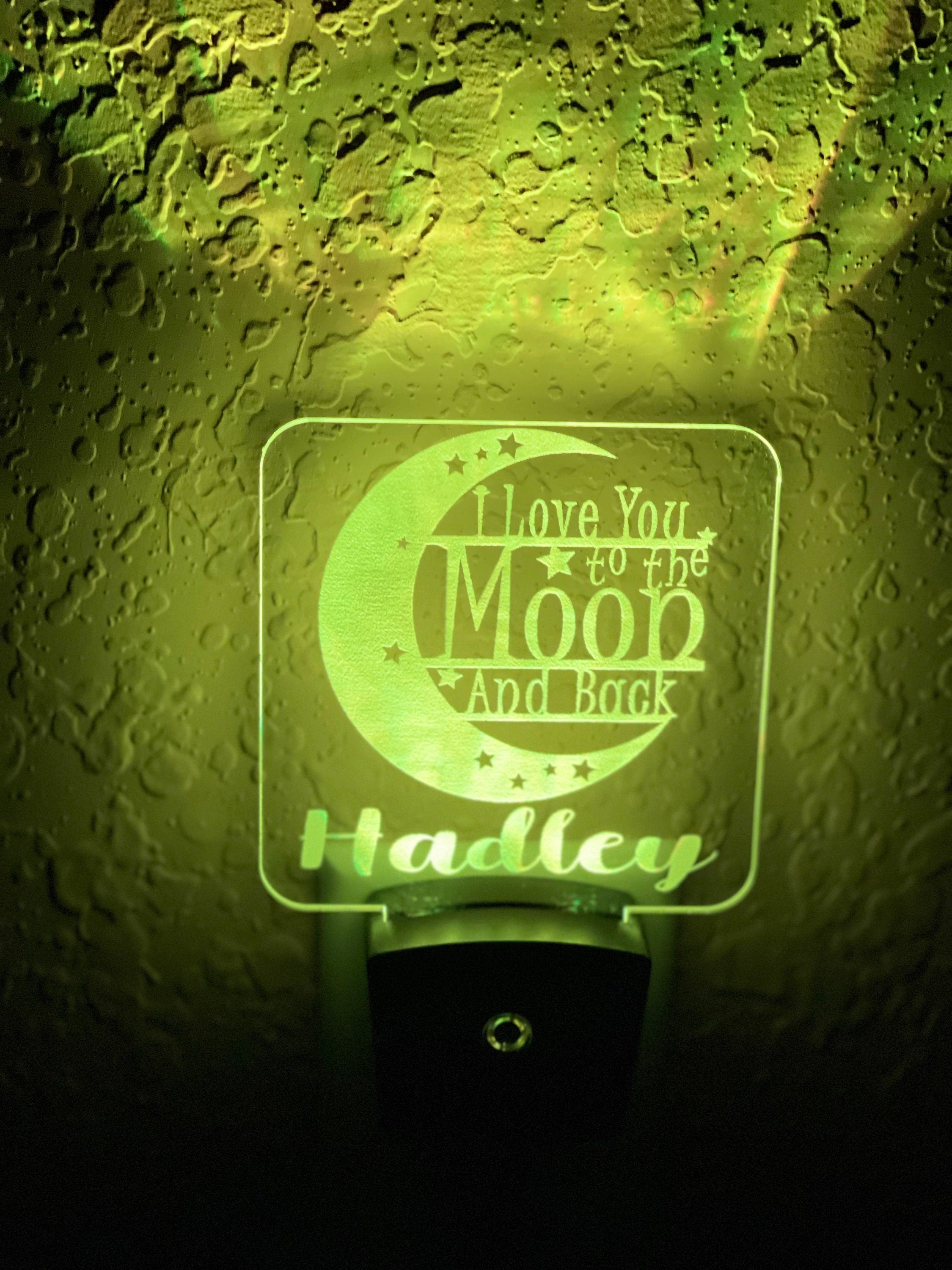 Personalized LED I Love You to the Moon & Back Night Light | 7 Color Changing | Plug in Night Light | Name Light | Night Light | Kids Light