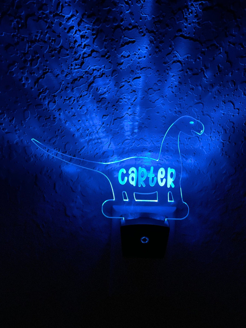 Personalized LED Brachiosaurus Dinosaur Night Light | 7 Color Changing | Plug in Night Light | Name Light | Children's Light | Room Light