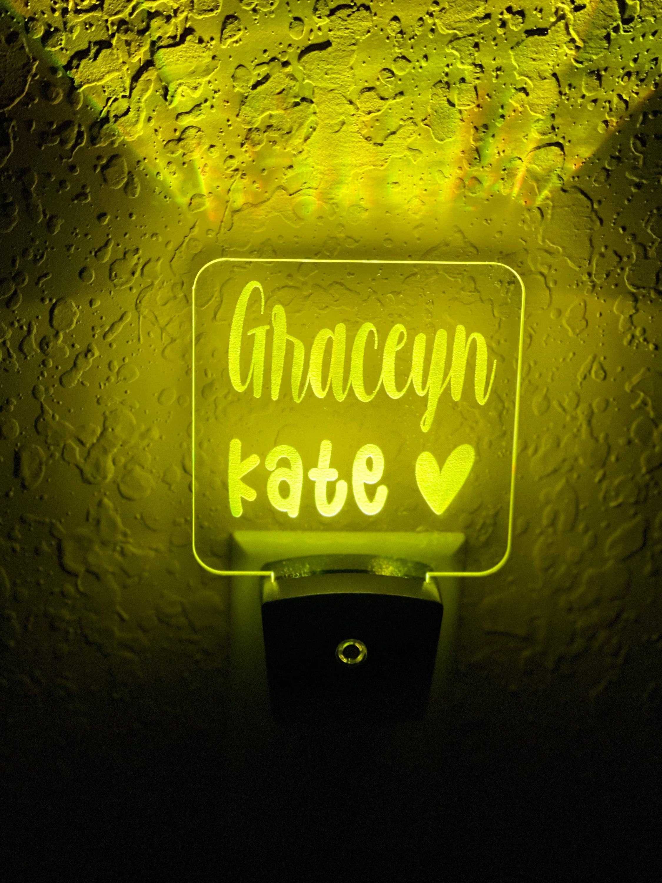 Personalized LED Name Night Light | 7 Color Changing | Plug in Night Light | Name Light | Children's Night Light | Kids Room Light