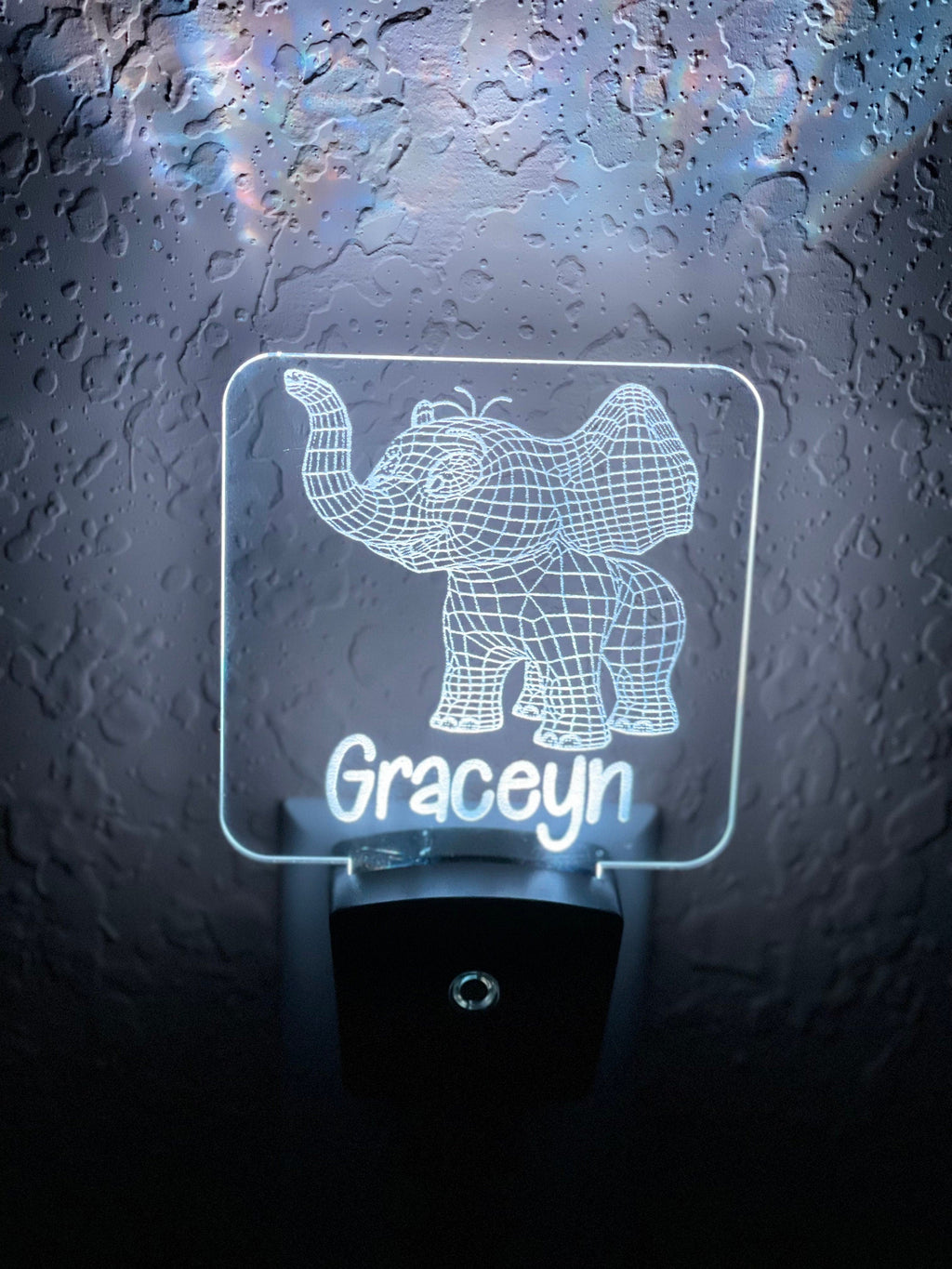 Personalized LED Baby Elephant 3D Night Light | 7 Color Changing | Plug in Night Light | Name Light | Children's Night Light | Room Light