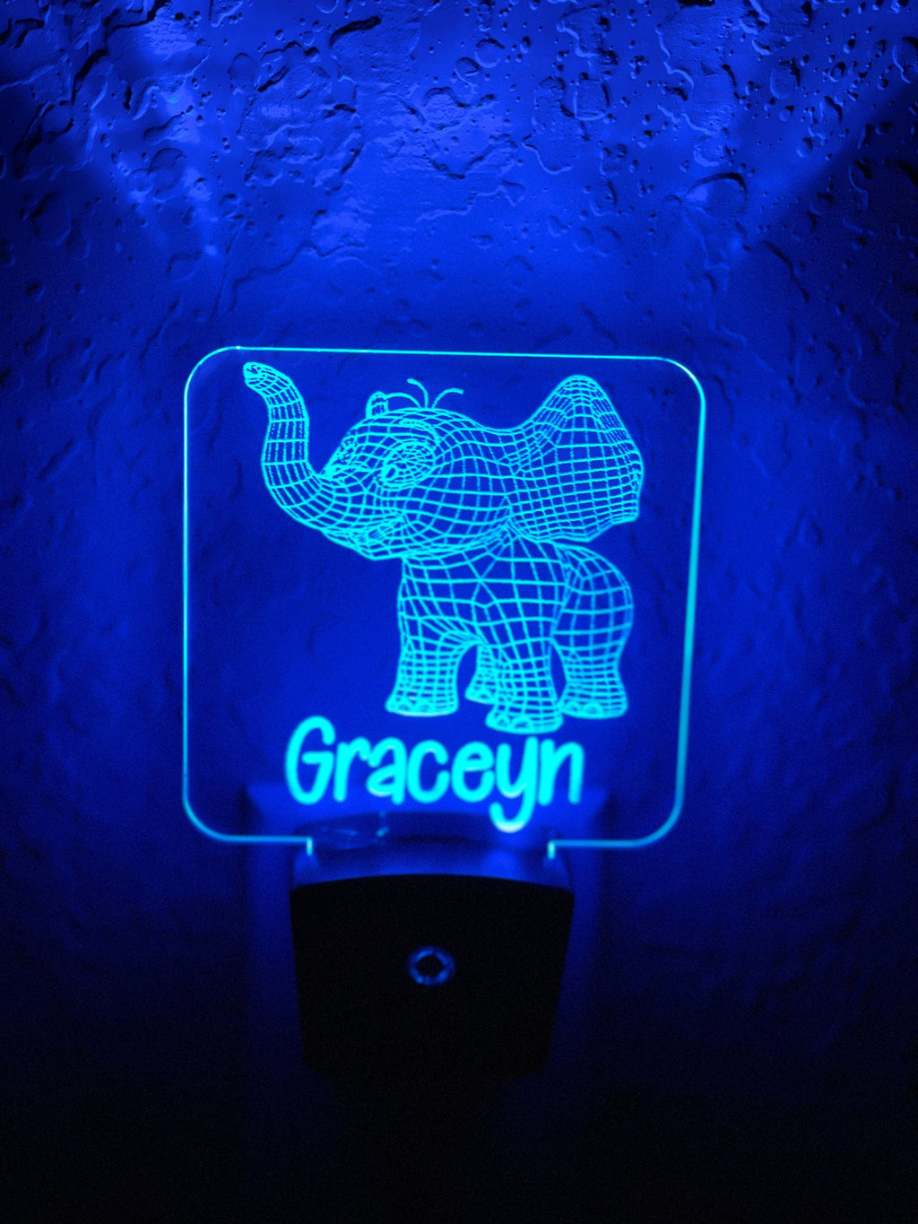 Personalized LED Baby Elephant 3D Night Light | 7 Color Changing | Plug in Night Light | Name Light | Children's Night Light | Room Light