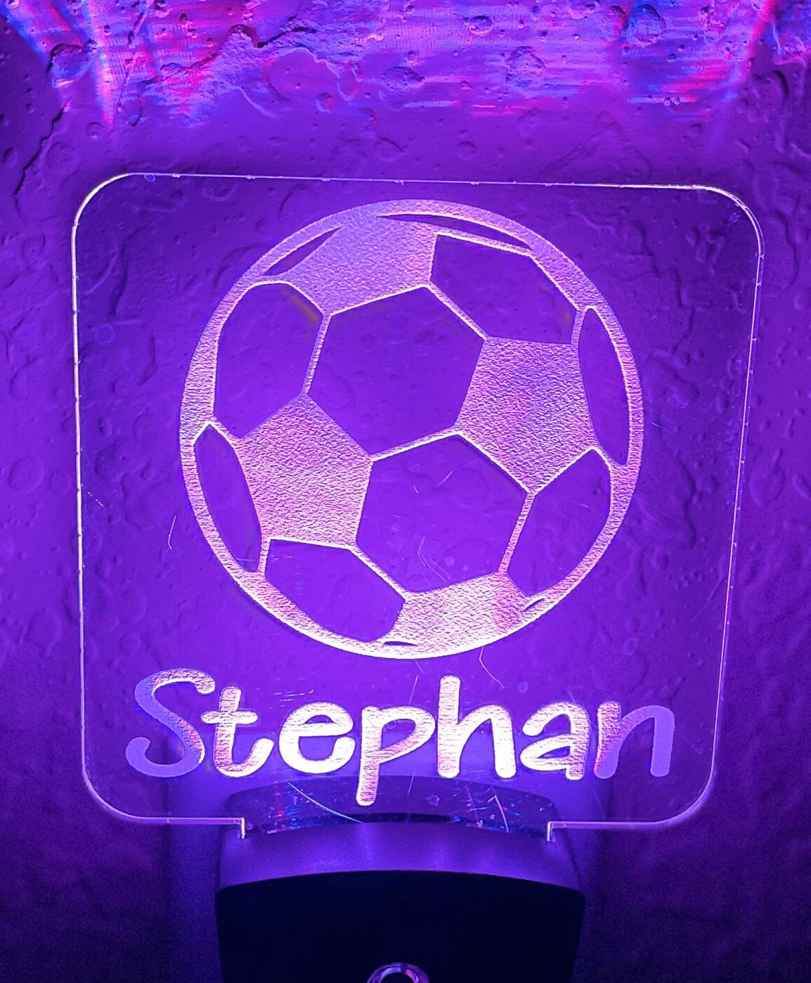 Personalized LED Soccer Ball 3D Night Light | 7 Color Changing | Plug in Night Light | Name Light | Children's Night Light | Room Light