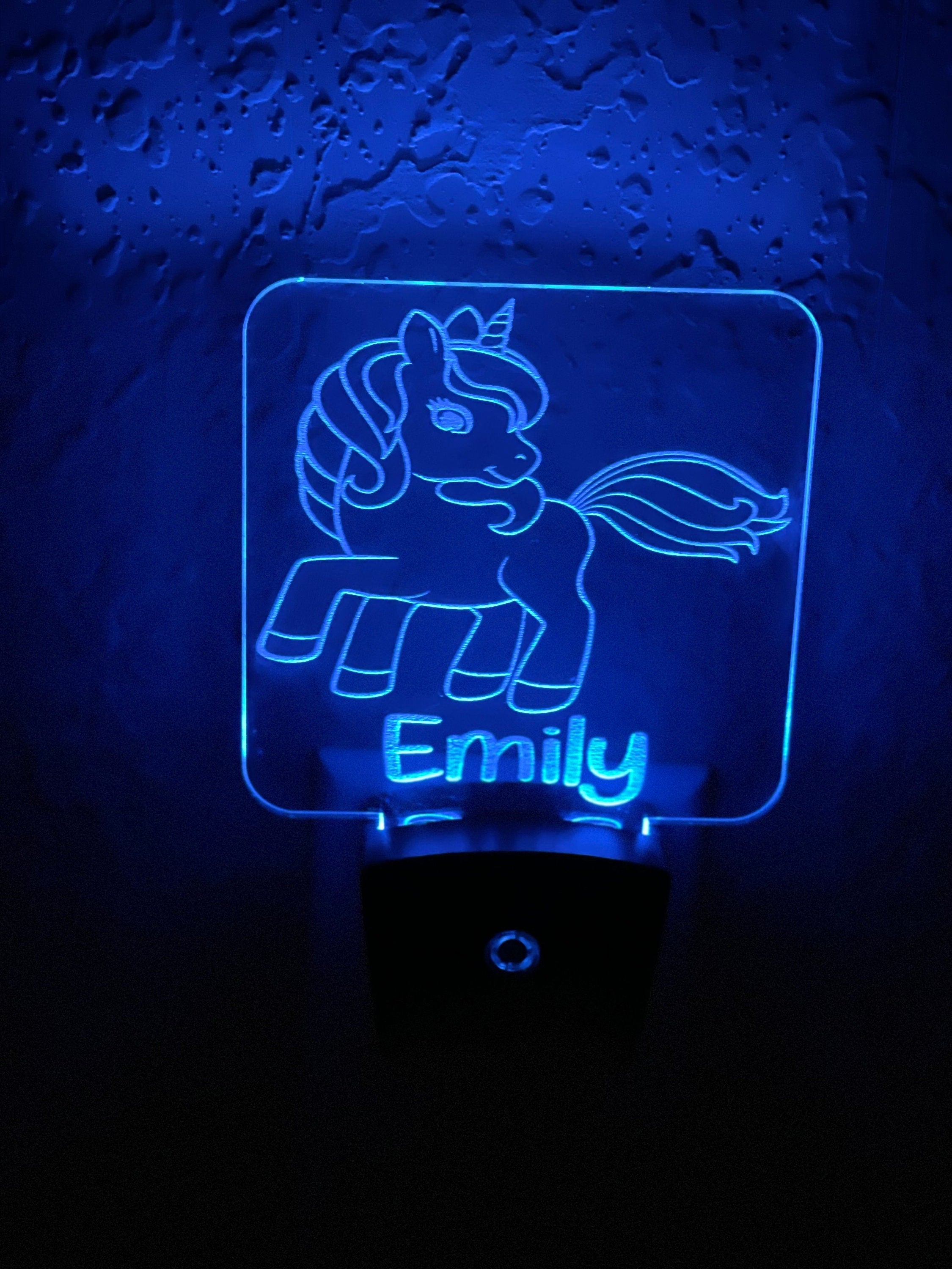 Personalized LED Unicorn Night Light | 7 Color Changing | Plug in Night Light | Name Light | Children's Night Light | Kids Room Light