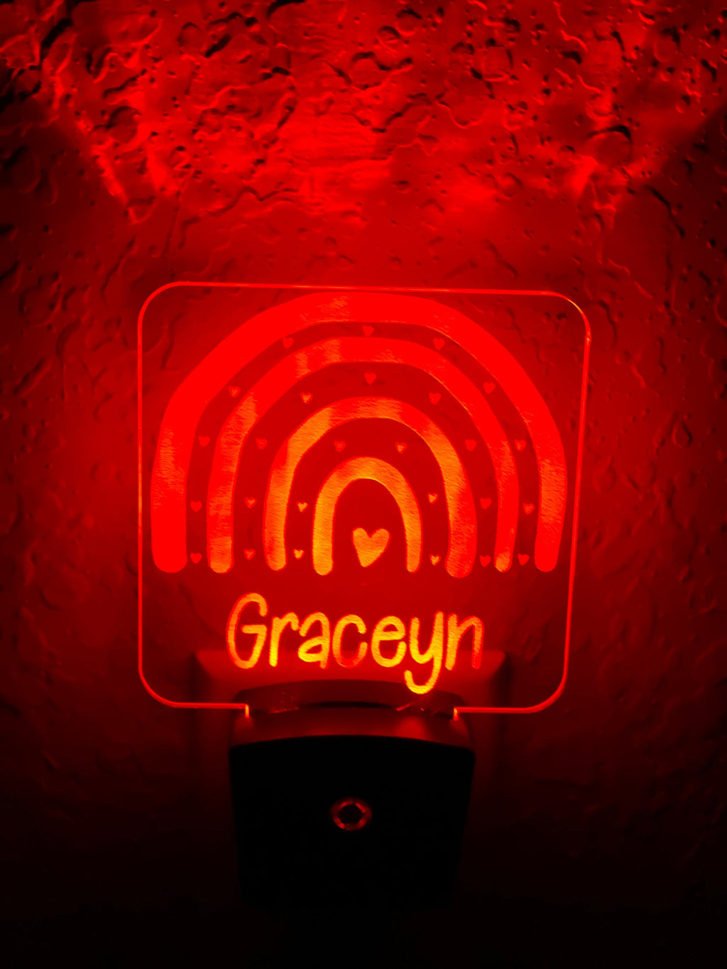 Personalized LED Rainbow Night Light | 7 Color Changing | Plug in Night Light | Name Light | Children's Night Light | Kids Room Light