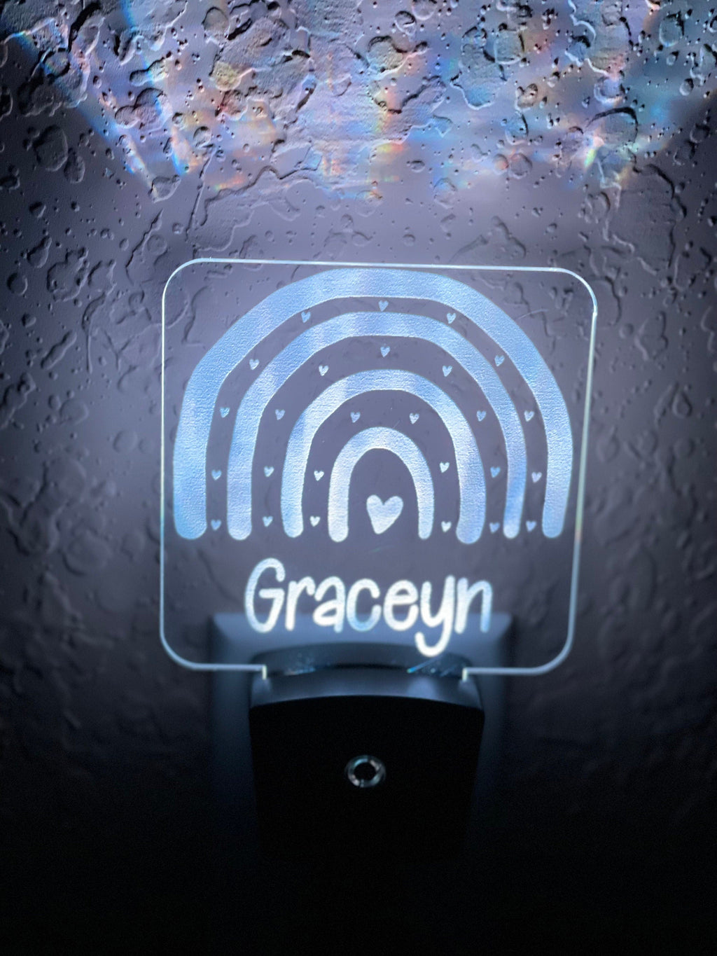Personalized LED Rainbow Night Light | 7 Color Changing | Plug in Night Light | Name Light | Children's Night Light | Kids Room Light