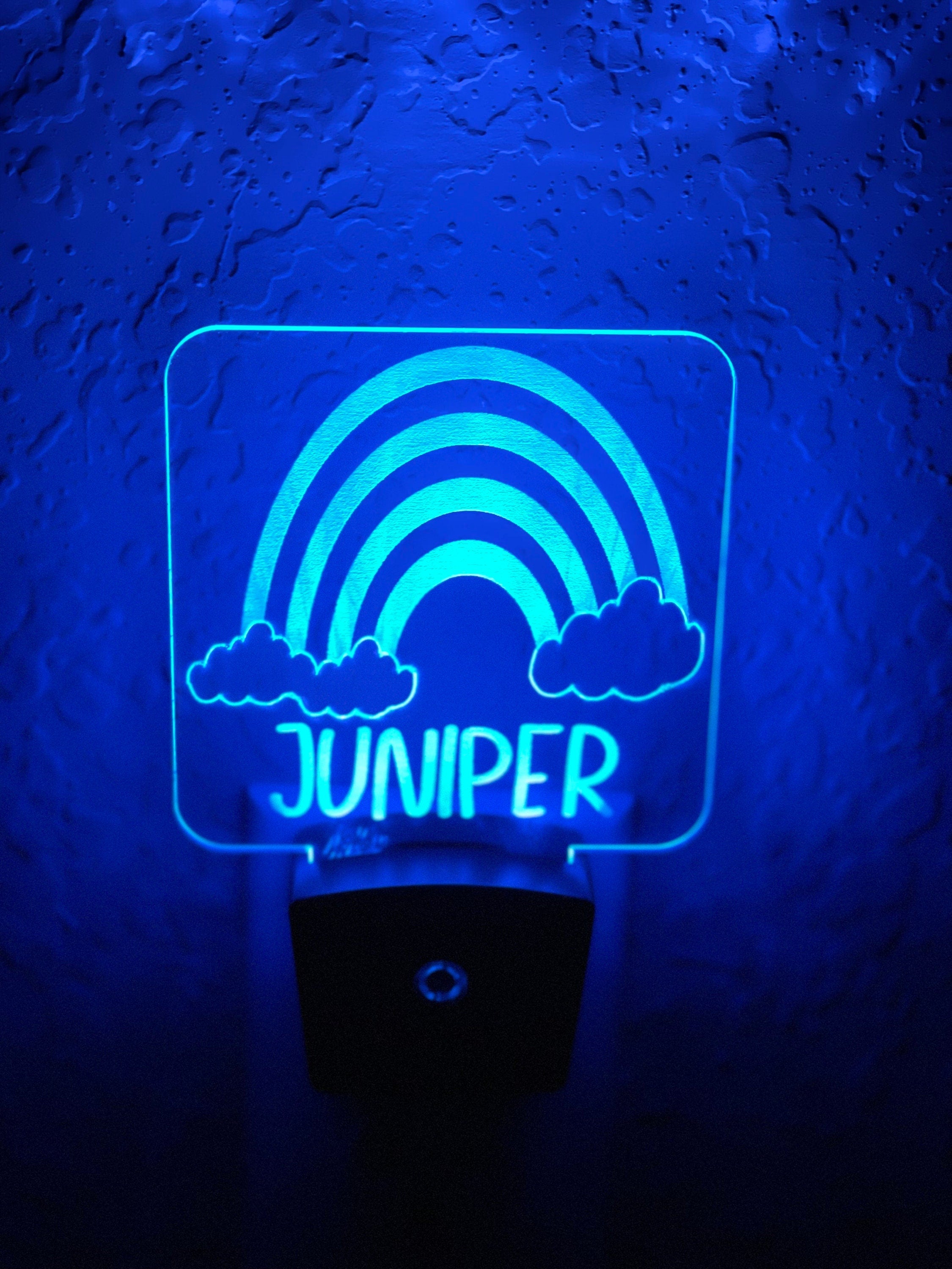 Personalized LED Rainbow & Clouds Night Light | 7 Color Changing | Plug in Night Light | Name Light | Children's Night Light | Room Light