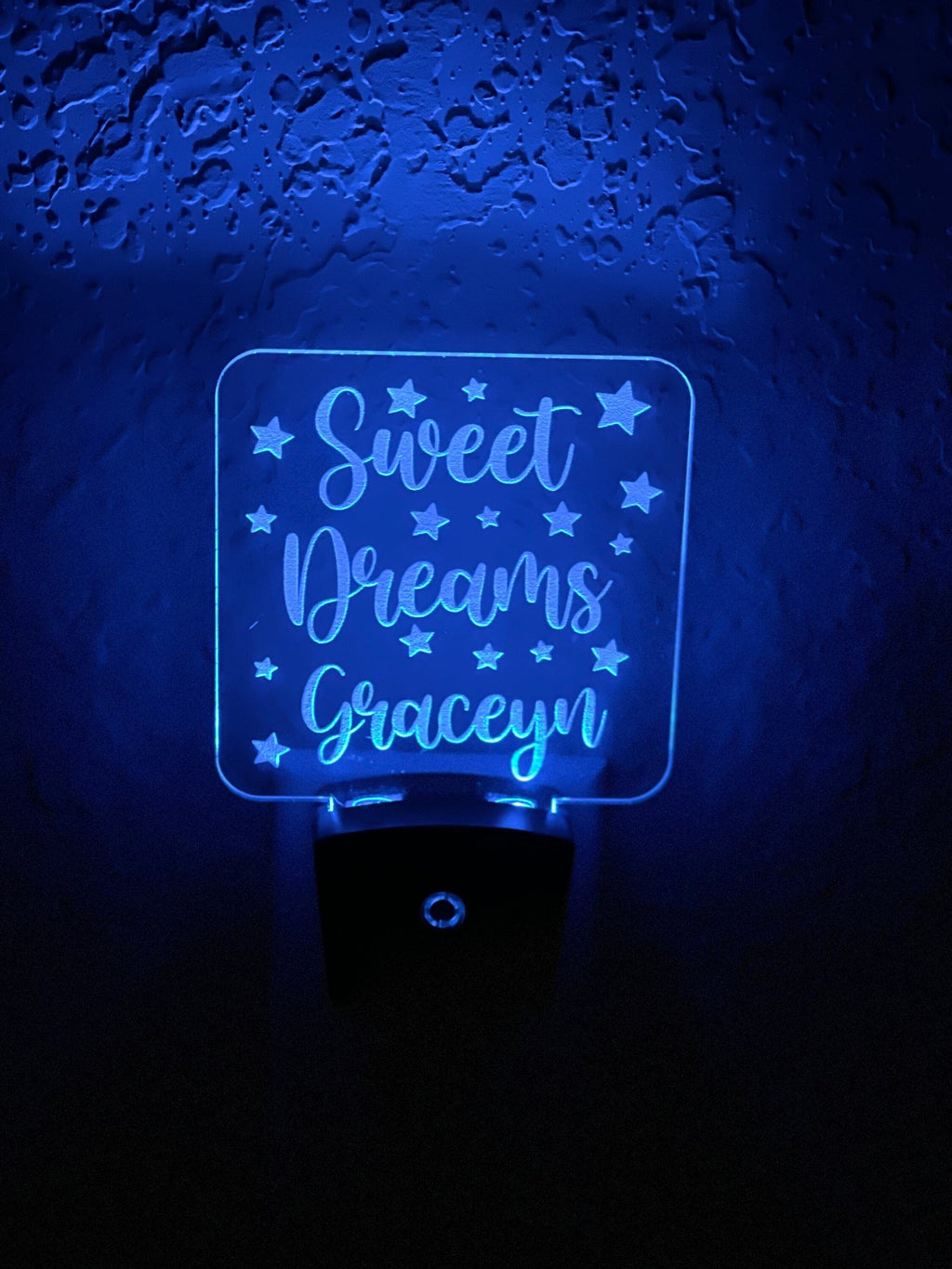 Personalized LED Sweet Dreams Night Light | 7 Color Changing | Plug in Night Light | Name Light | Children's Night Light | Kids Room Light
