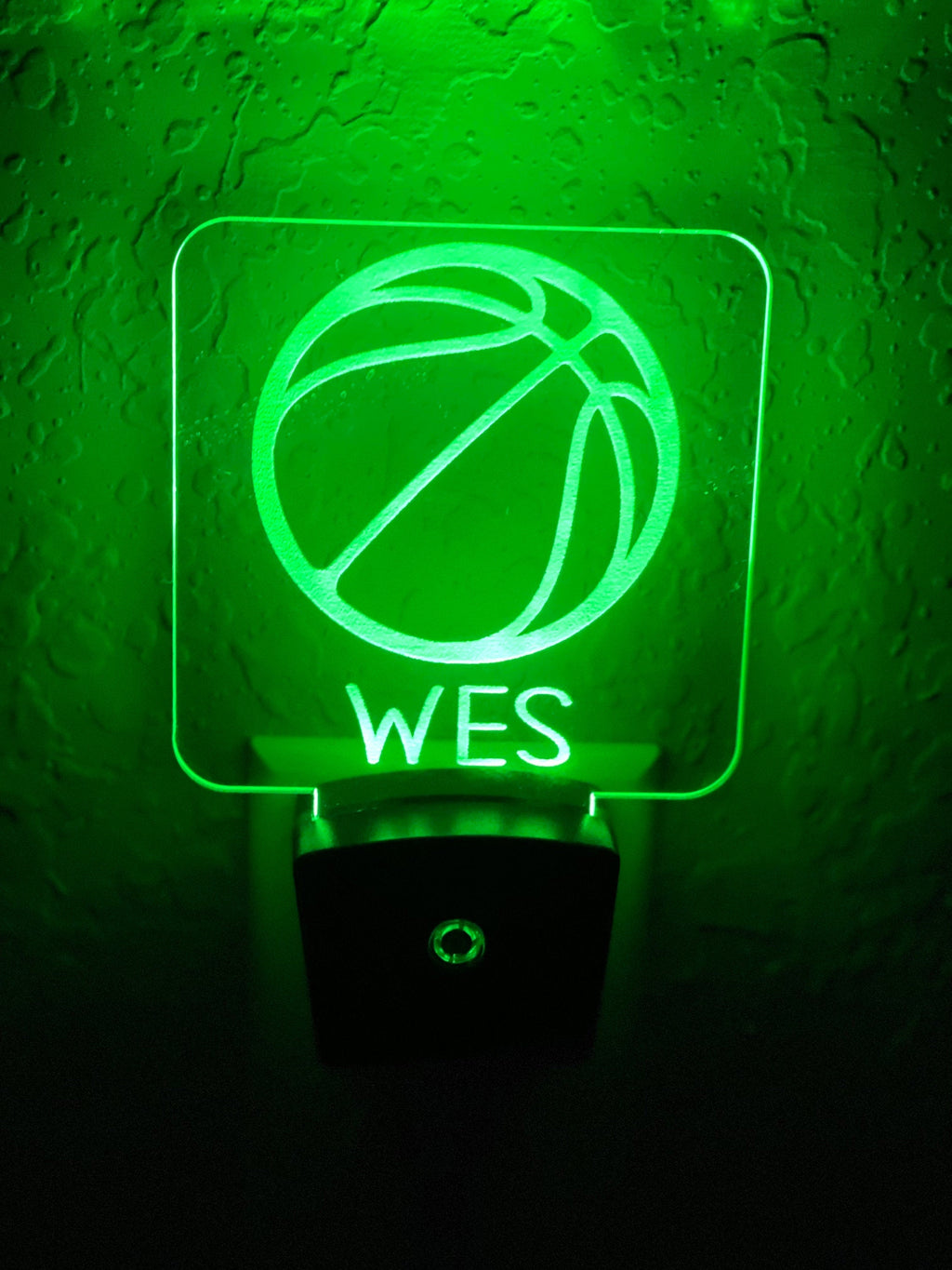 Personalized LED Basketball Night Light | 7 Color Changing | Plug in Night Light | Name Light | Children's Night Light | Kids Room Light