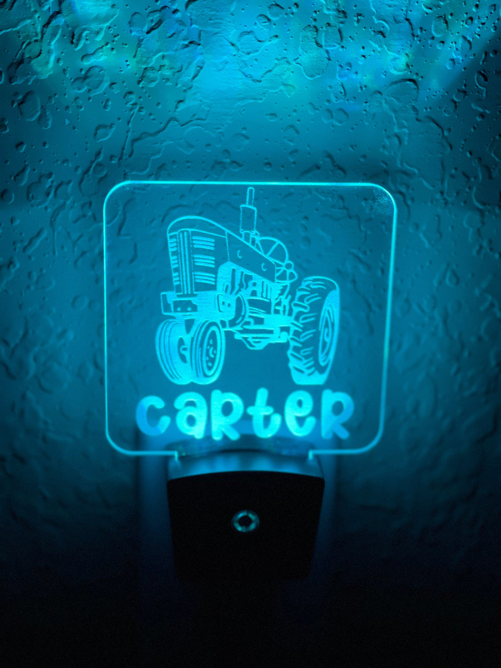 Personalized LED Tractor Night Light | 7 Color Changing | Plug in Night Light | Name Light | Children's Night Light | Kids Room Light