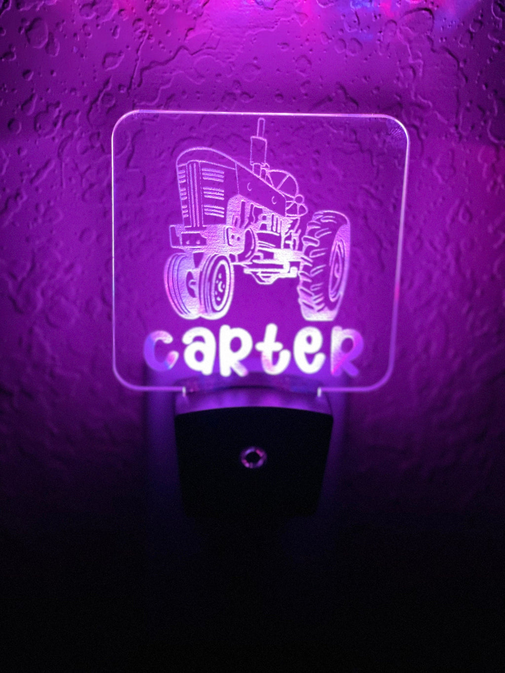 Personalized LED Tractor Night Light | 7 Color Changing | Plug in Night Light | Name Light | Children's Night Light | Kids Room Light