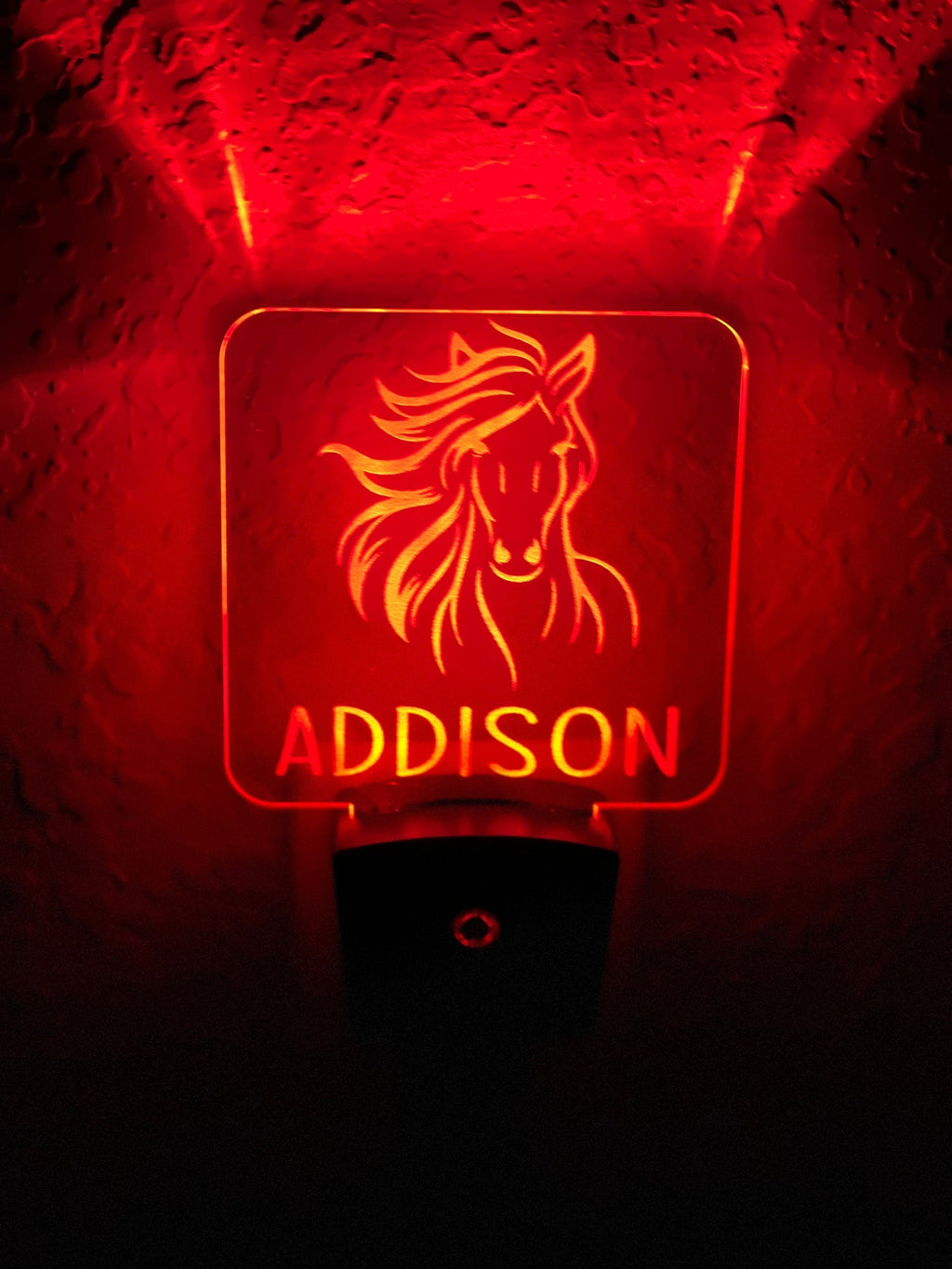 Personalized LED Horse Night Light | 7 Color Changing | Plug in Night Light | Name Light | Children's Night Light | Kids Room Light