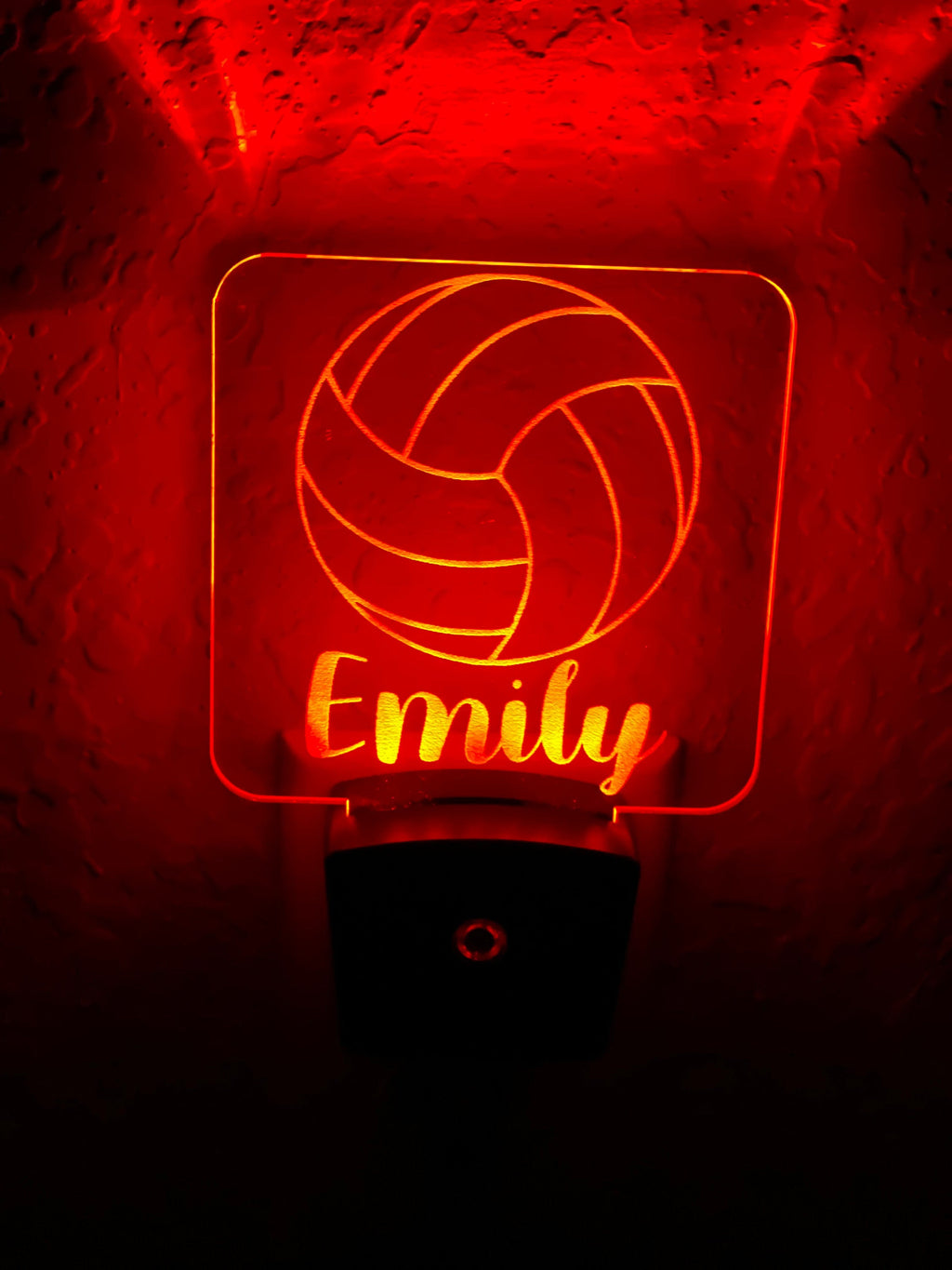 Personalized LED Volleyball Night Light | 7 Color Changing | Plug in Night Light | Name Light | Children's Night Light | Kids Room Light