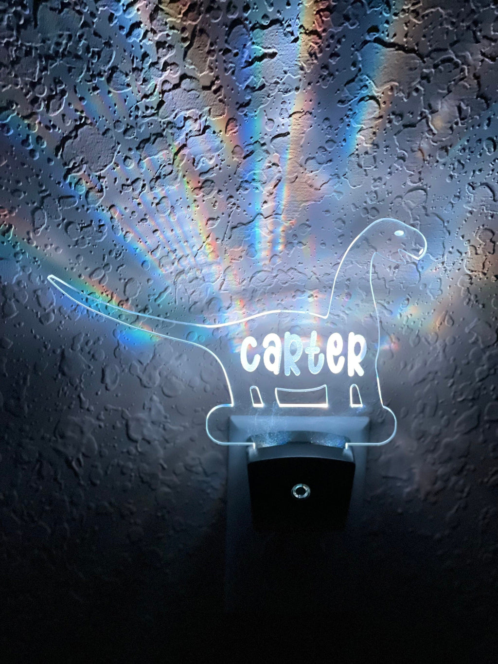 Personalized LED Brachiosaurus Dinosaur Night Light | 7 Color Changing | Plug in Night Light | Name Light | Children's Light | Room Light