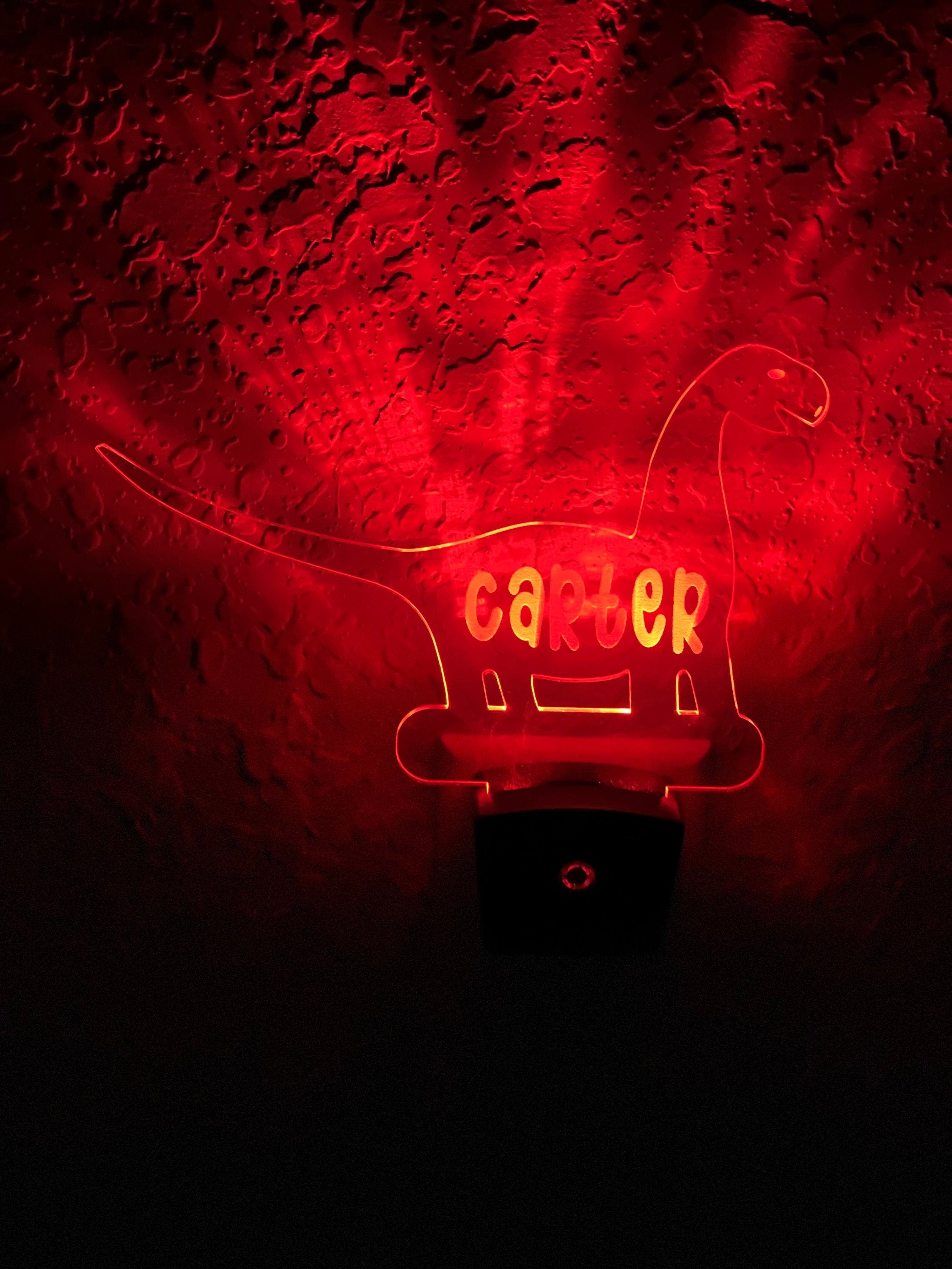 Personalized LED Brachiosaurus Dinosaur Night Light | 7 Color Changing | Plug in Night Light | Name Light | Children's Light | Room Light