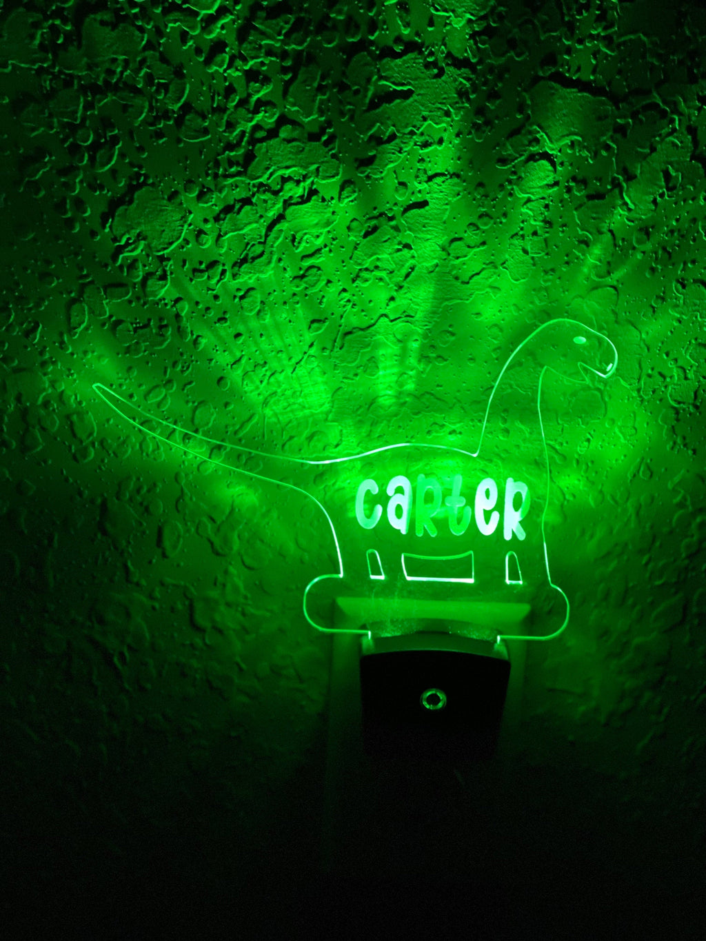 Personalized LED Brachiosaurus Dinosaur Night Light | 7 Color Changing | Plug in Night Light | Name Light | Children's Light | Room Light