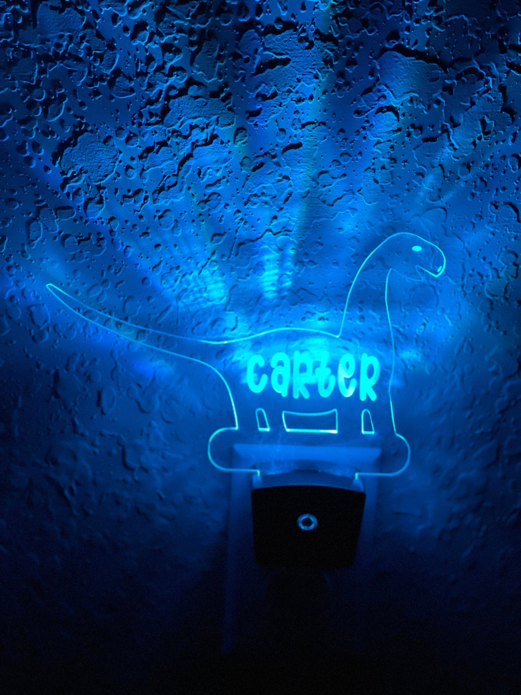 Personalized LED Brachiosaurus Dinosaur Night Light | 7 Color Changing | Plug in Night Light | Name Light | Children's Light | Room Light