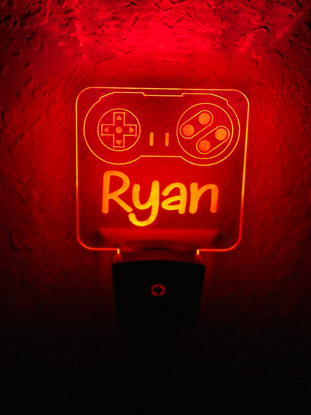 Personalized LED Super Nintendo NES Controller Night Light | 7 Color Changing | Plug in Night Light | Name Light | Kids Room Light