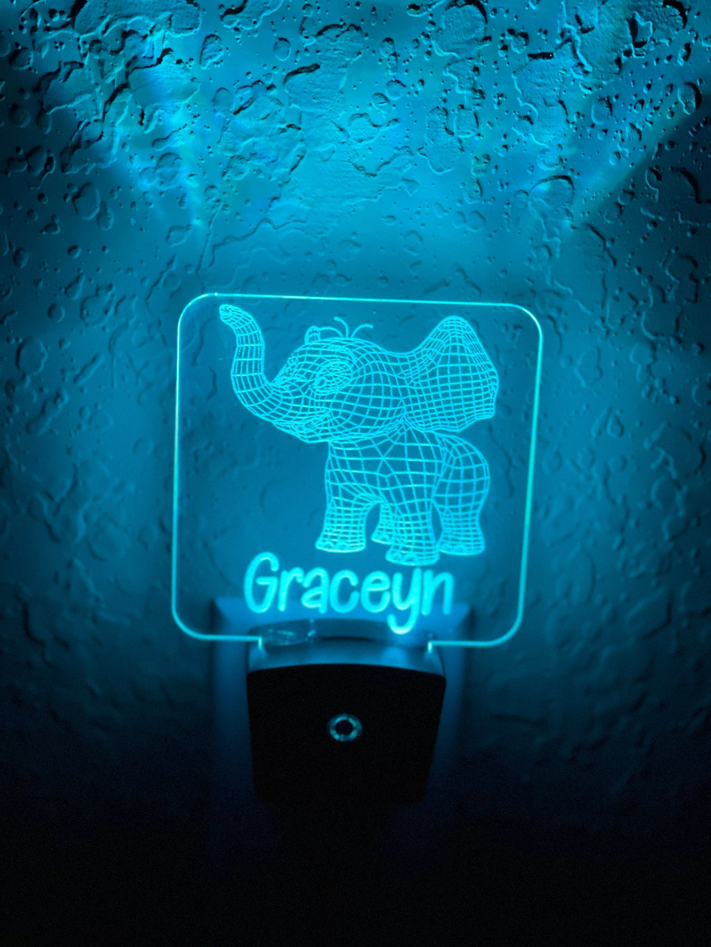 Personalized LED Baby Elephant 3D Night Light | 7 Color Changing | Plug in Night Light | Name Light | Children's Night Light | Room Light