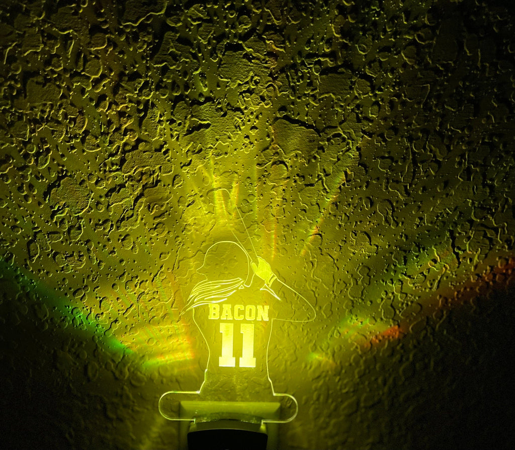 Personalized LED Softball Batter Night Light | 7 Color Changing | Plug in Night Light | Name Light | Children's Night Light | Kids Light